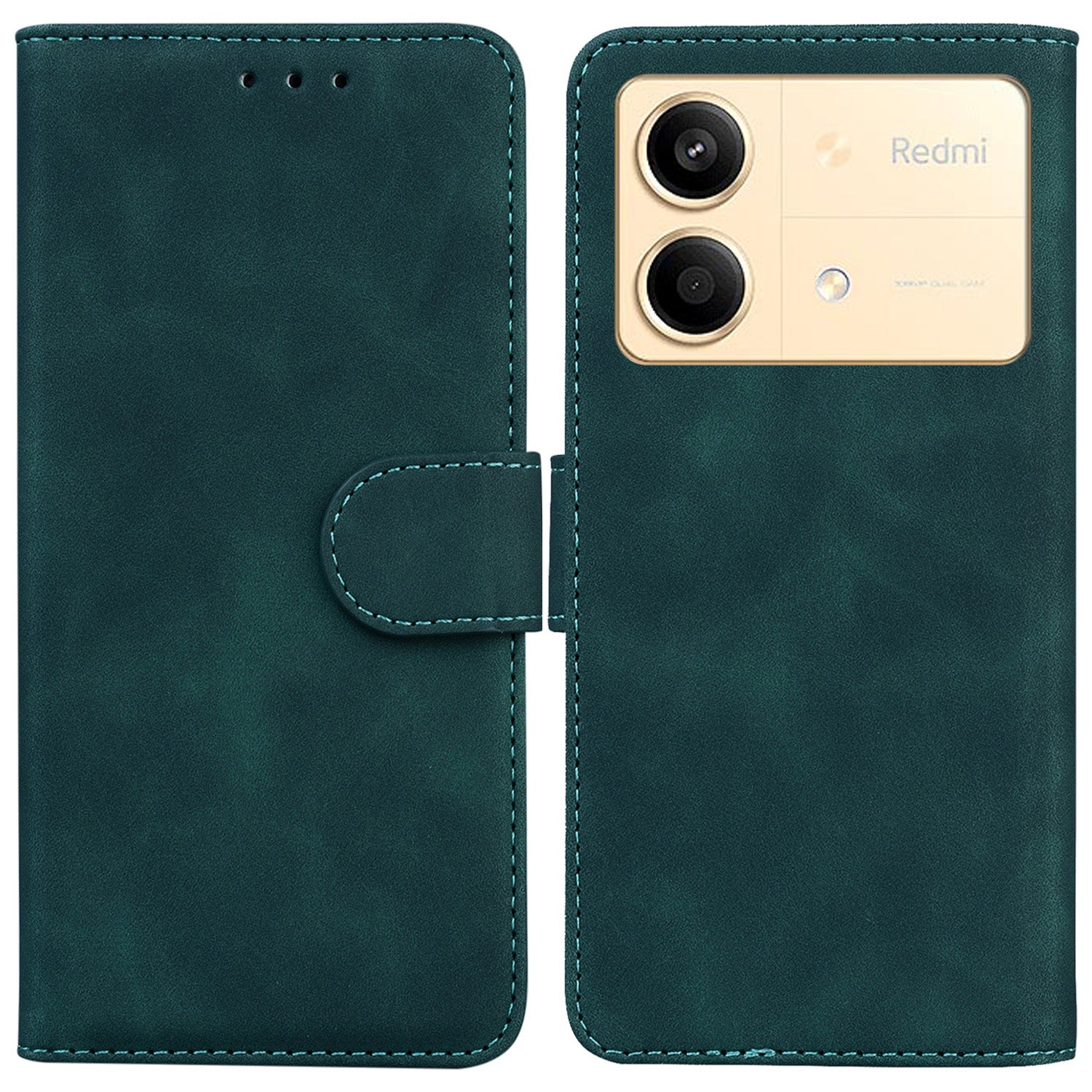 For Xiaomi Redmi Note 13R Pro 5G Wallet Case Leather Flip Solid Color Phone Cover