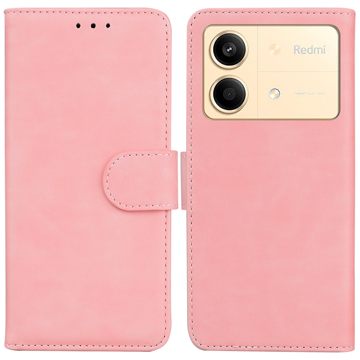For Xiaomi Redmi Note 13R Pro 5G Wallet Case Leather Flip Solid Color Phone Cover
