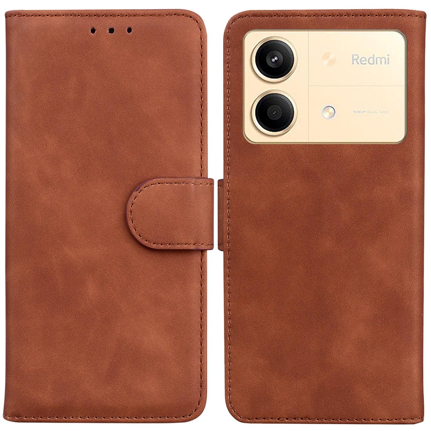 For Xiaomi Redmi Note 13R Pro 5G Wallet Case Leather Flip Solid Color Phone Cover