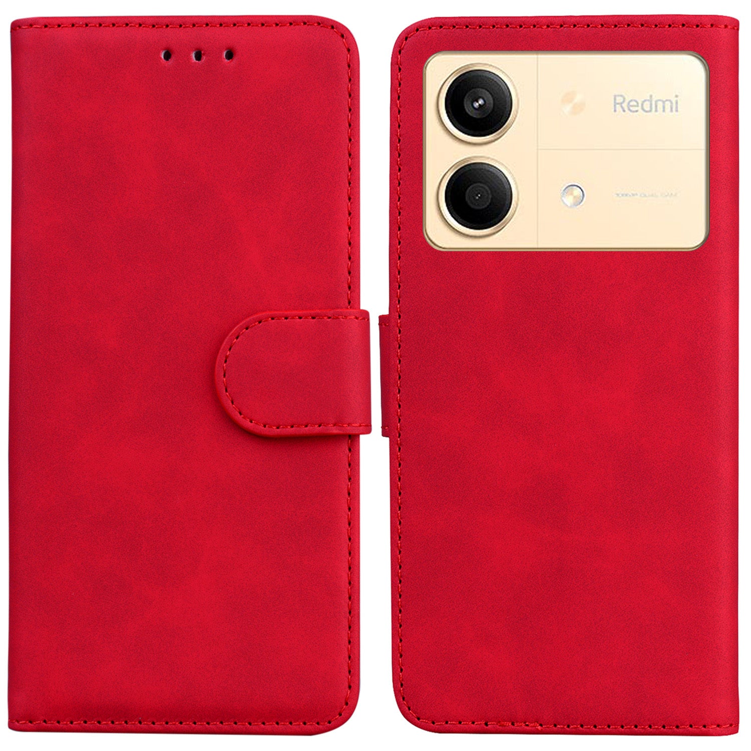 For Xiaomi Redmi Note 13R Pro 5G Wallet Case Leather Flip Solid Color Phone Cover