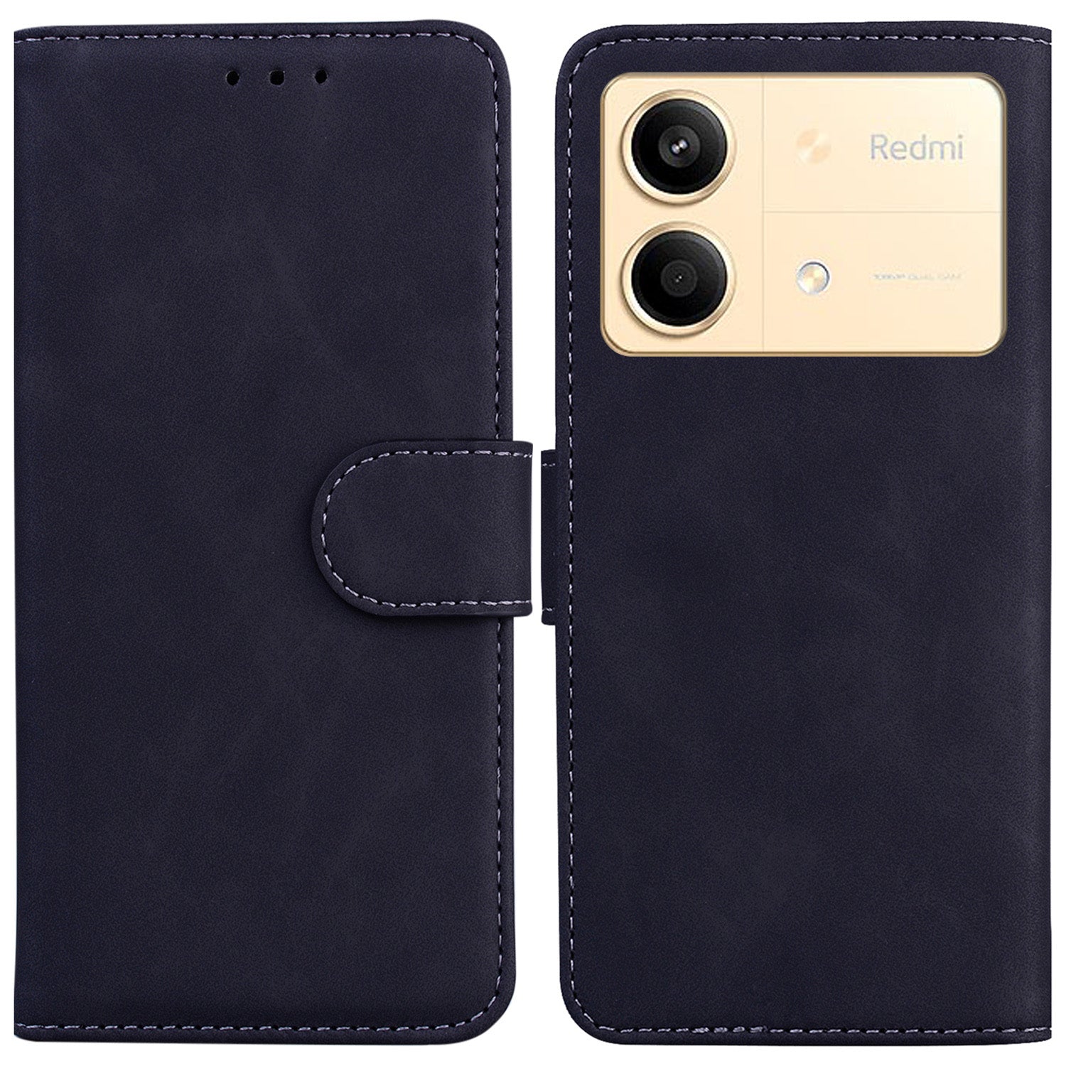 For Xiaomi Redmi Note 13R Pro 5G Wallet Case Leather Flip Solid Color Phone Cover