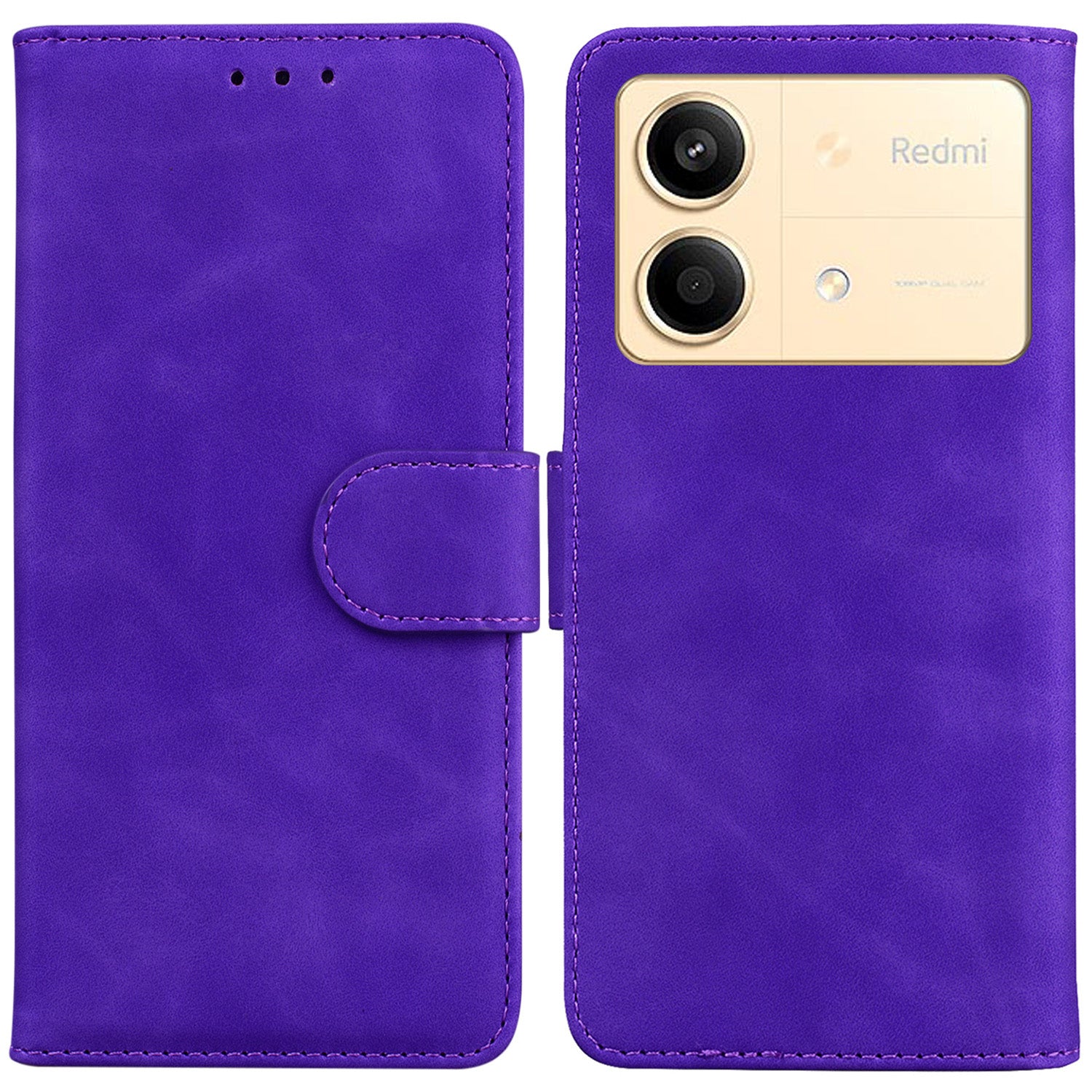 For Xiaomi Redmi Note 13R Pro 5G Wallet Case Leather Flip Solid Color Phone Cover