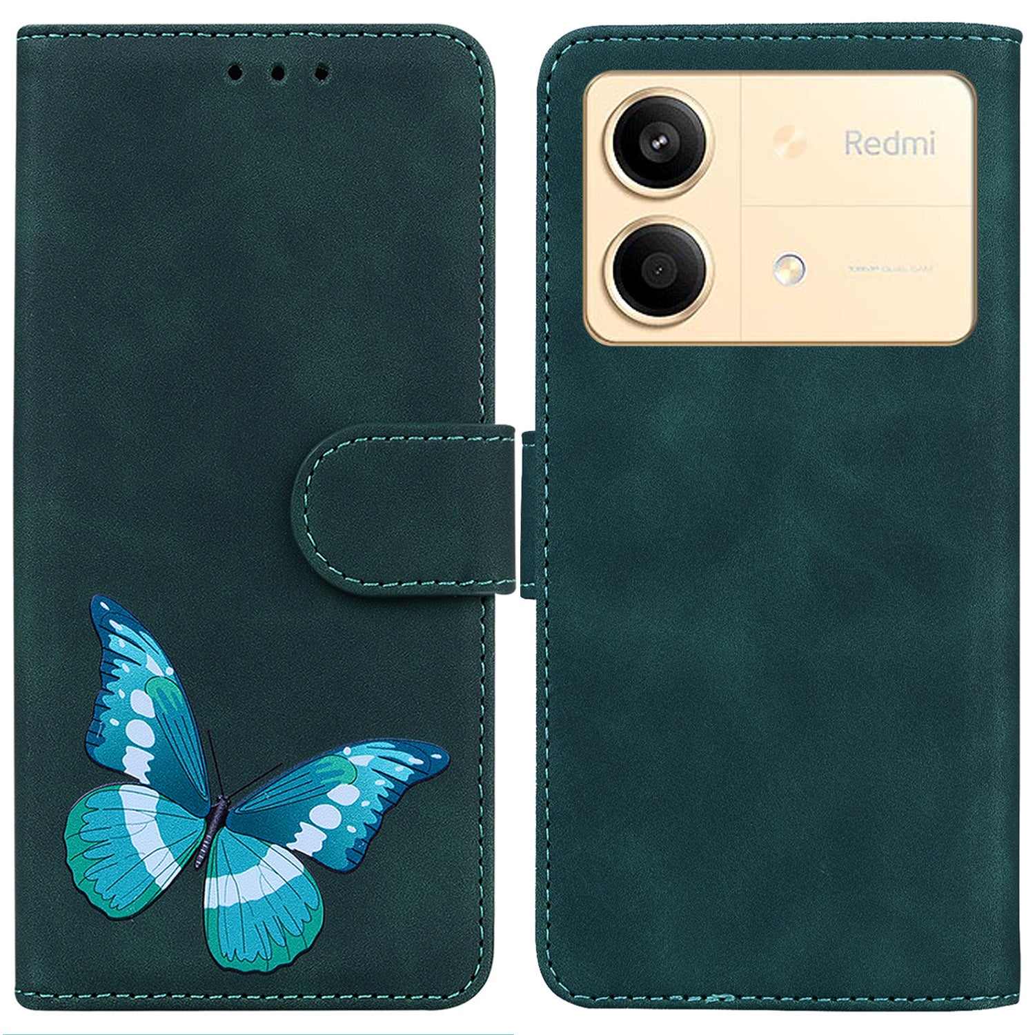For Xiaomi Redmi Note 13R Pro 5G Case Butterfly Printing Wallet Style Phone Cover