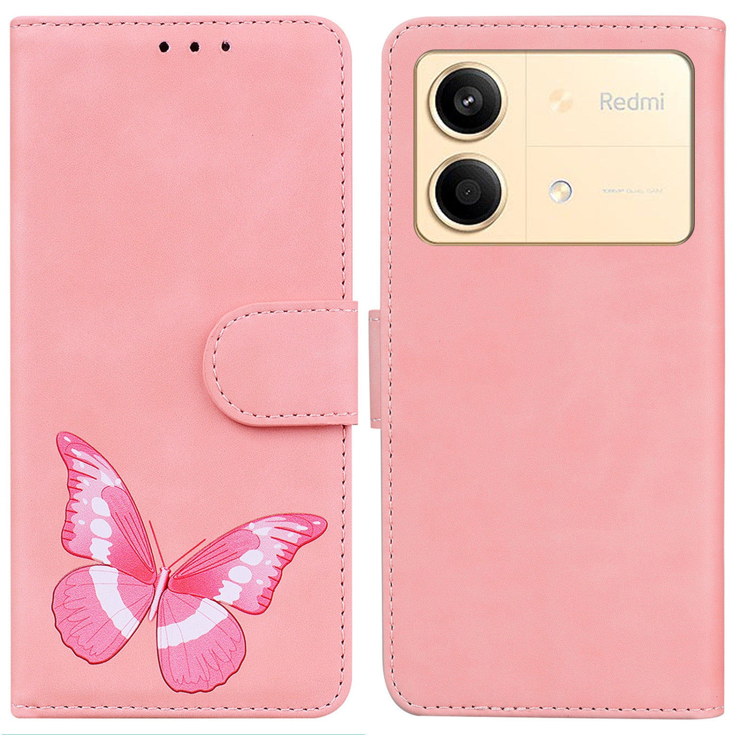 For Xiaomi Redmi Note 13R Pro 5G Case Butterfly Printing Wallet Style Phone Cover