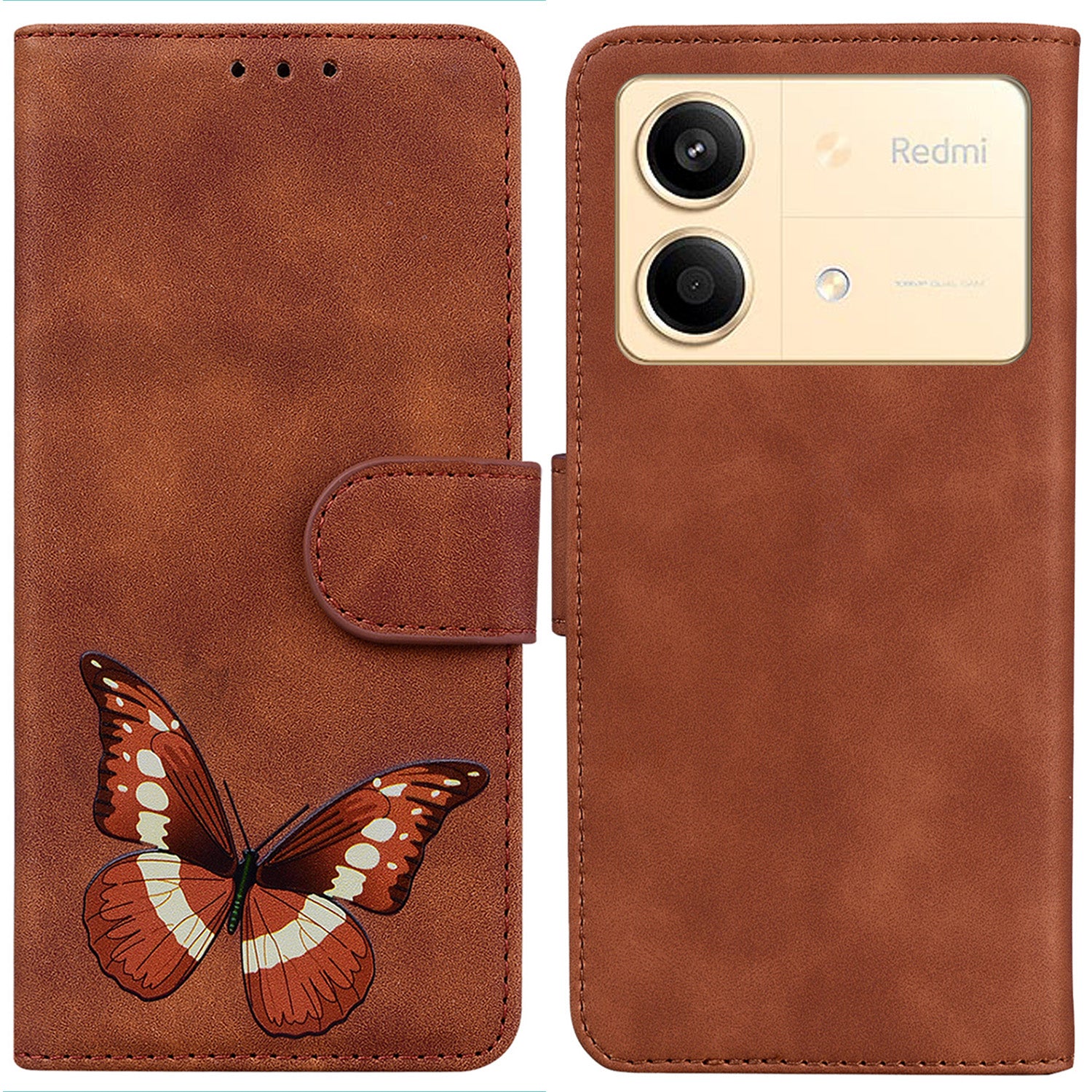 For Xiaomi Redmi Note 13R Pro 5G Case Butterfly Printing Wallet Style Phone Cover
