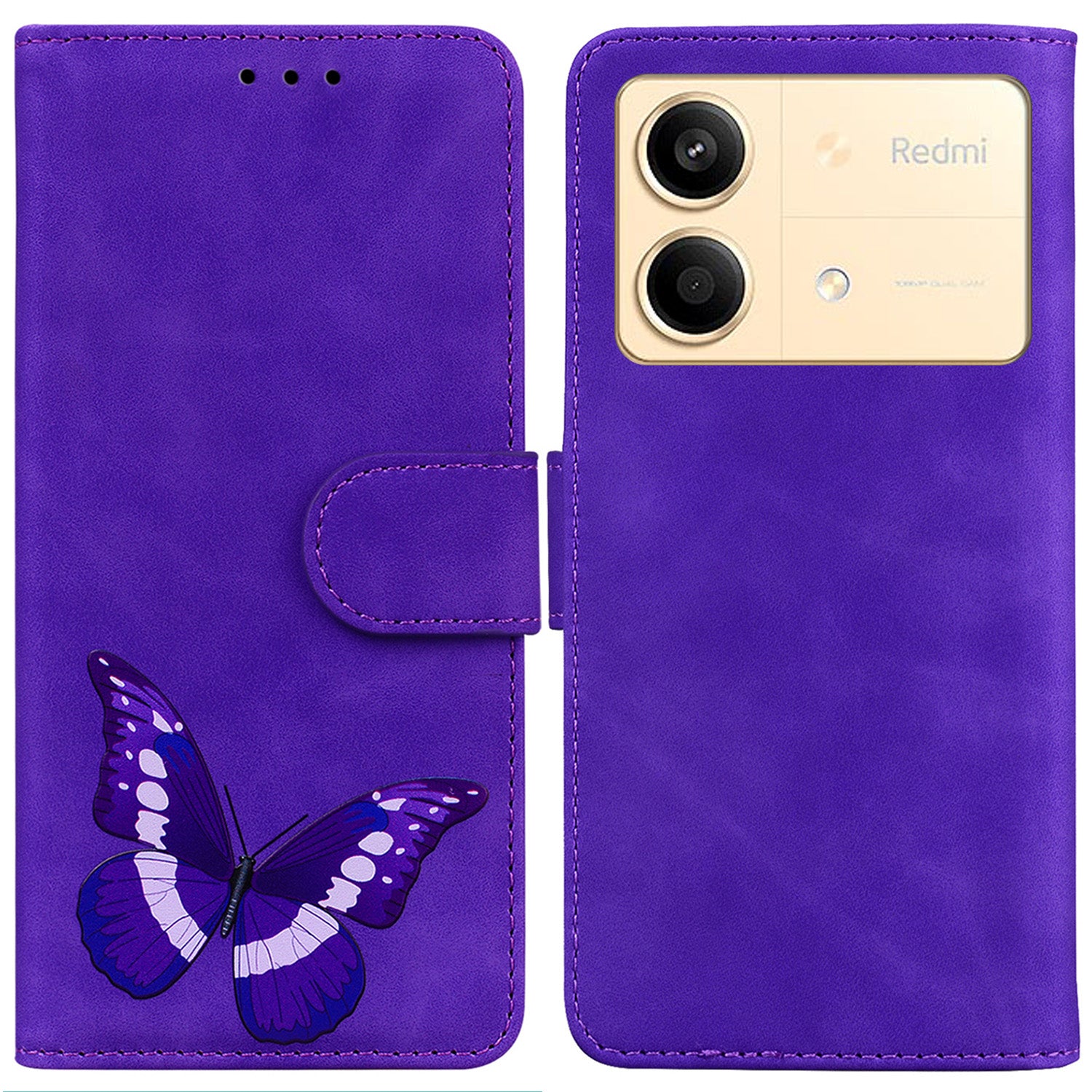 For Xiaomi Redmi Note 13R Pro 5G Case Butterfly Printing Wallet Style Phone Cover