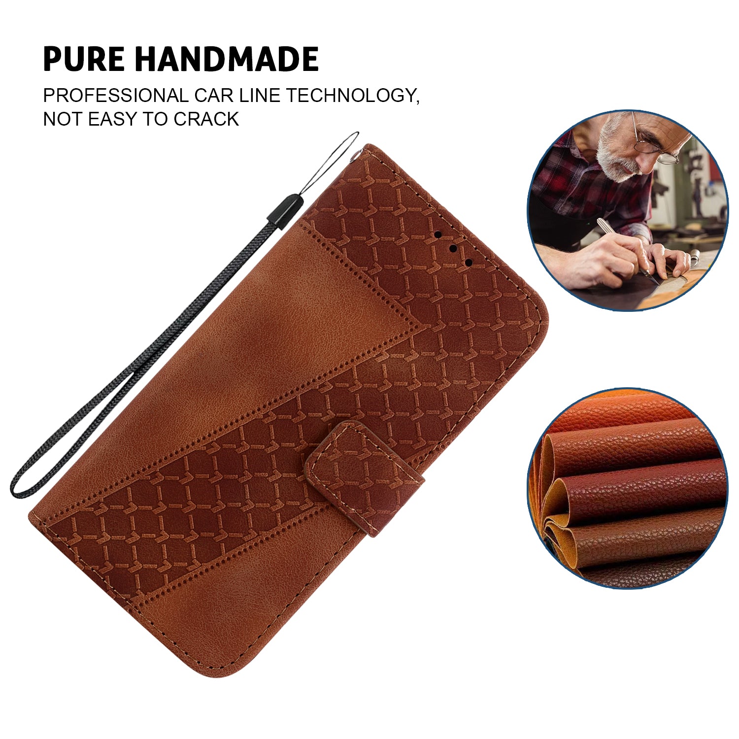 For Xiaomi Redmi Note 13R Pro 5G Case 7-Shape Pattern Wallet Phone Protector with Hand Strap