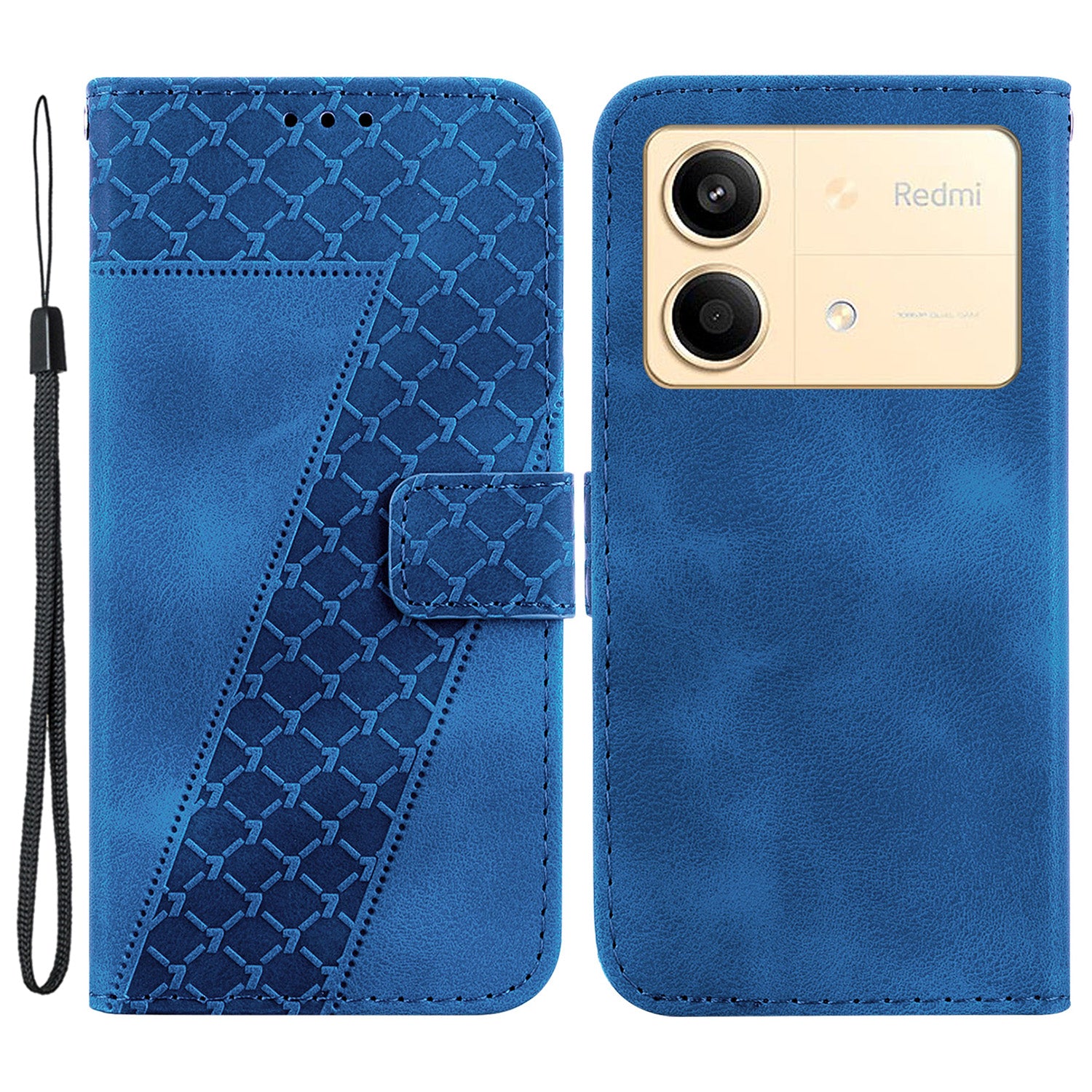 For Xiaomi Redmi Note 13R Pro 5G Case 7-Shape Pattern Wallet Phone Protector with Hand Strap