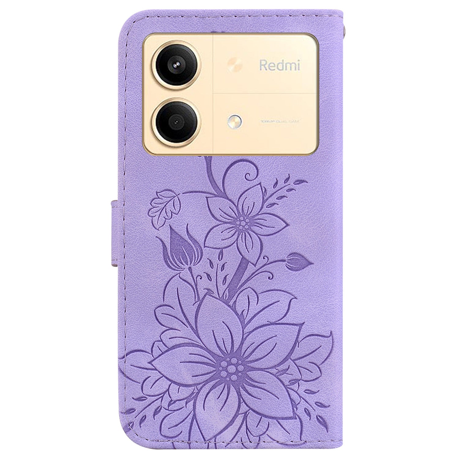 For Xiaomi Redmi Note 13R Pro 5G Leather Case Flower Imprint Scratch-proof Phone Wallet Cover