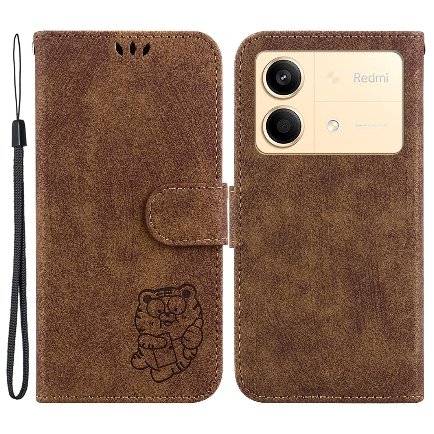 Wallet Case for Xiaomi Redmi Note 13R Pro 5G Shell Cute Tiger PU Leather Flip Phone Cover