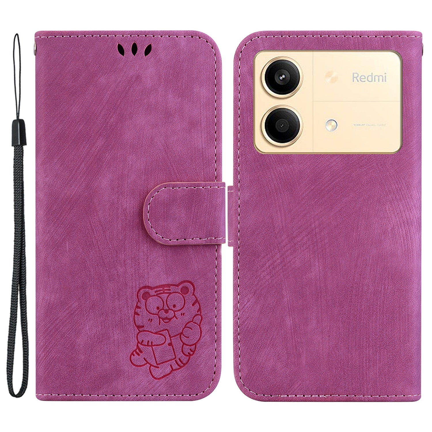 Wallet Case for Xiaomi Redmi Note 13R Pro 5G Shell Cute Tiger PU Leather Flip Phone Cover
