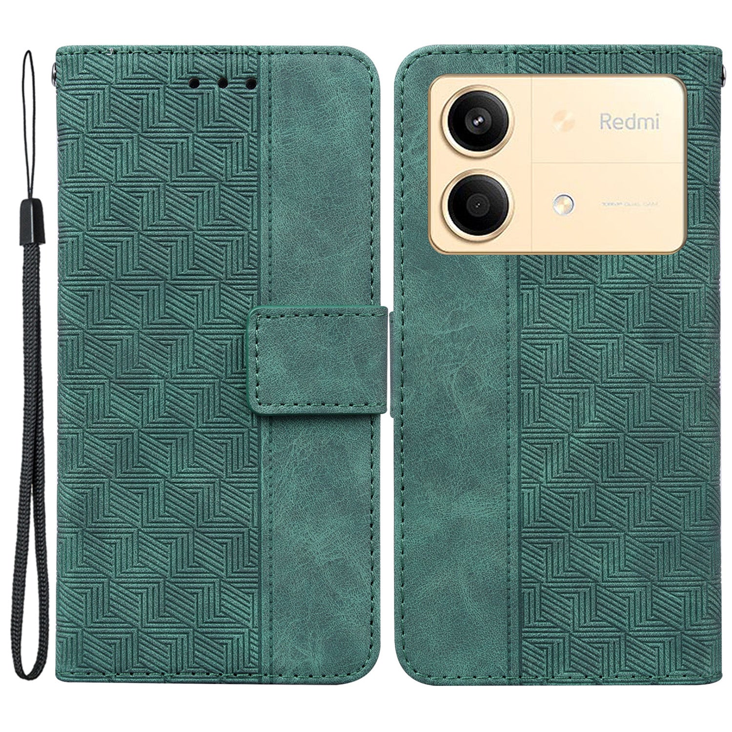 For Xiaomi Redmi Note 13R Pro 5G Case 3D Geometry Leather+TPU Mobile Phone Cover