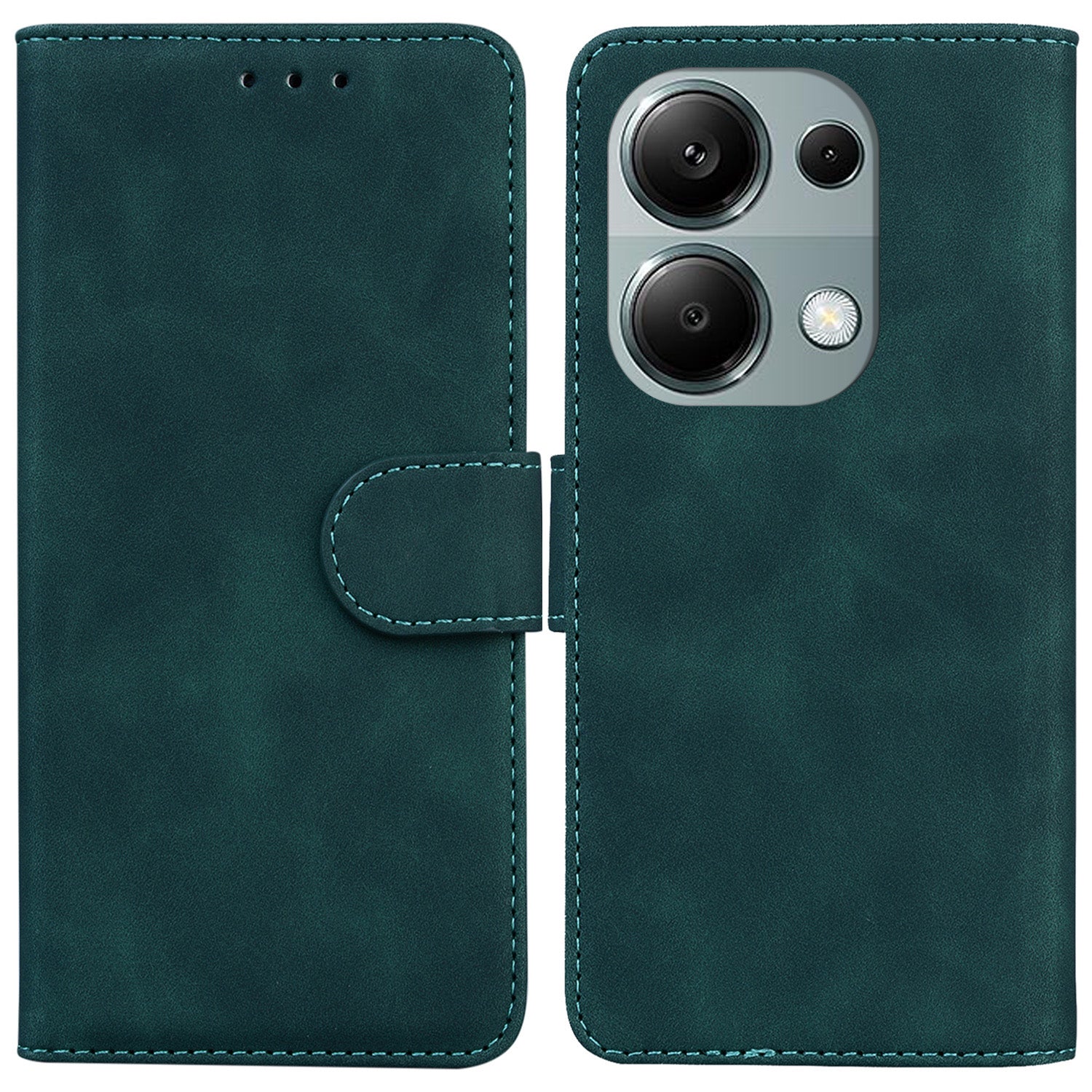 For Xiaomi Redmi Note 13 Pro 4G / Poco M6 Pro 4G Case Flip Stand Solid Color Design Phone Cover