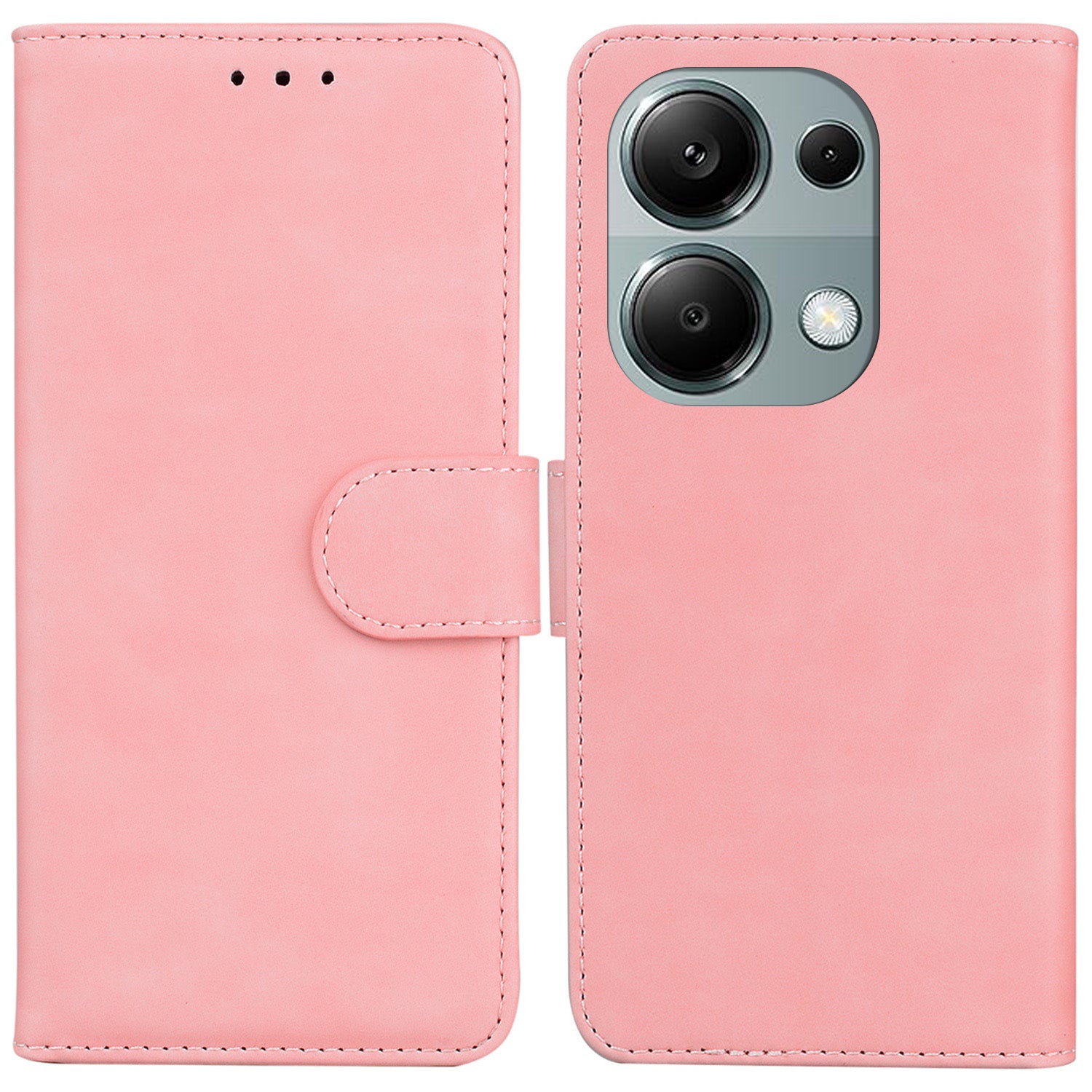 For Xiaomi Redmi Note 13 Pro 4G / Poco M6 Pro 4G Case Flip Stand Solid Color Design Phone Cover