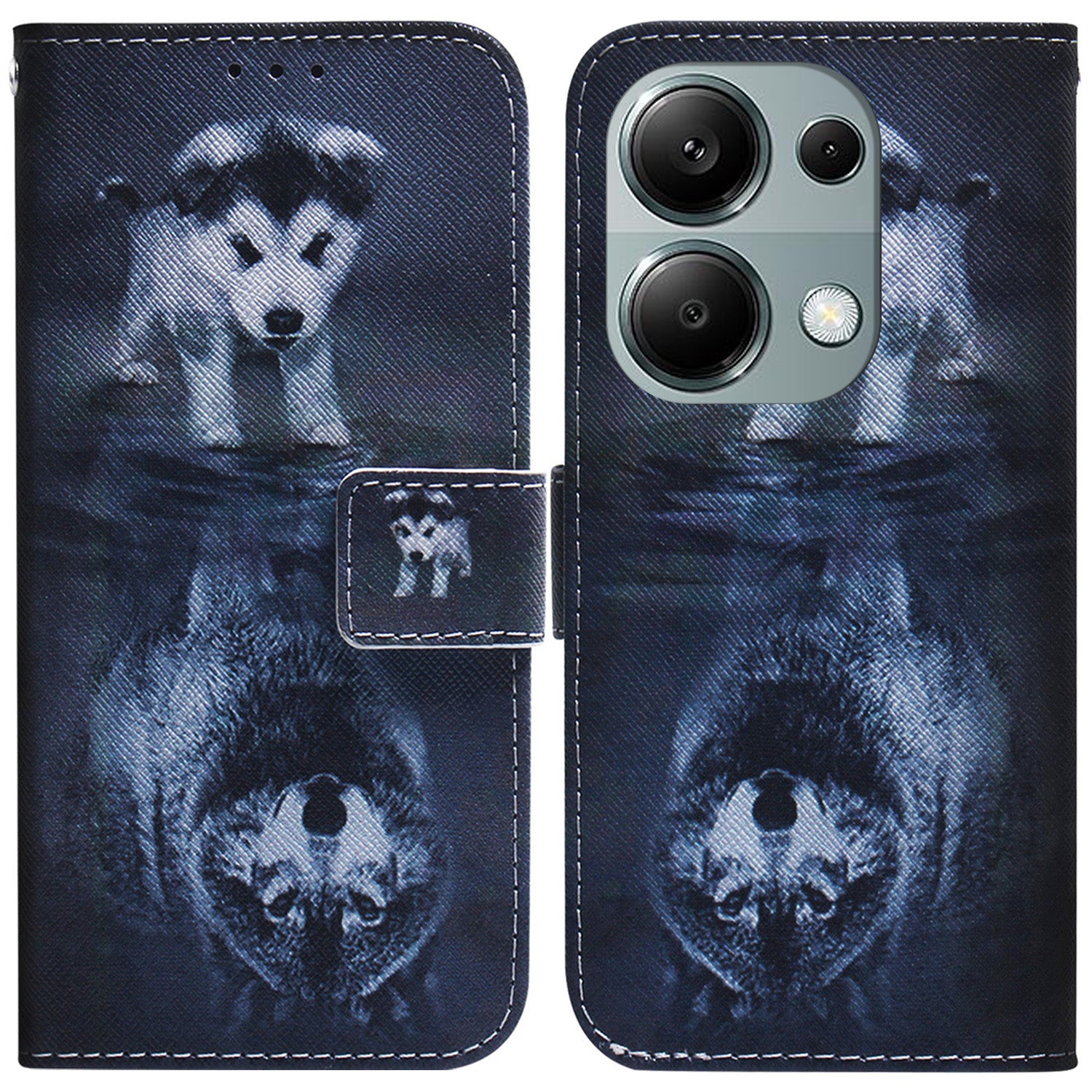For Xiaomi Redmi Note 13 Pro 4G / Poco M6 Pro 4G Case Drop-proof Pattern Printing Card Slots Phone Cover