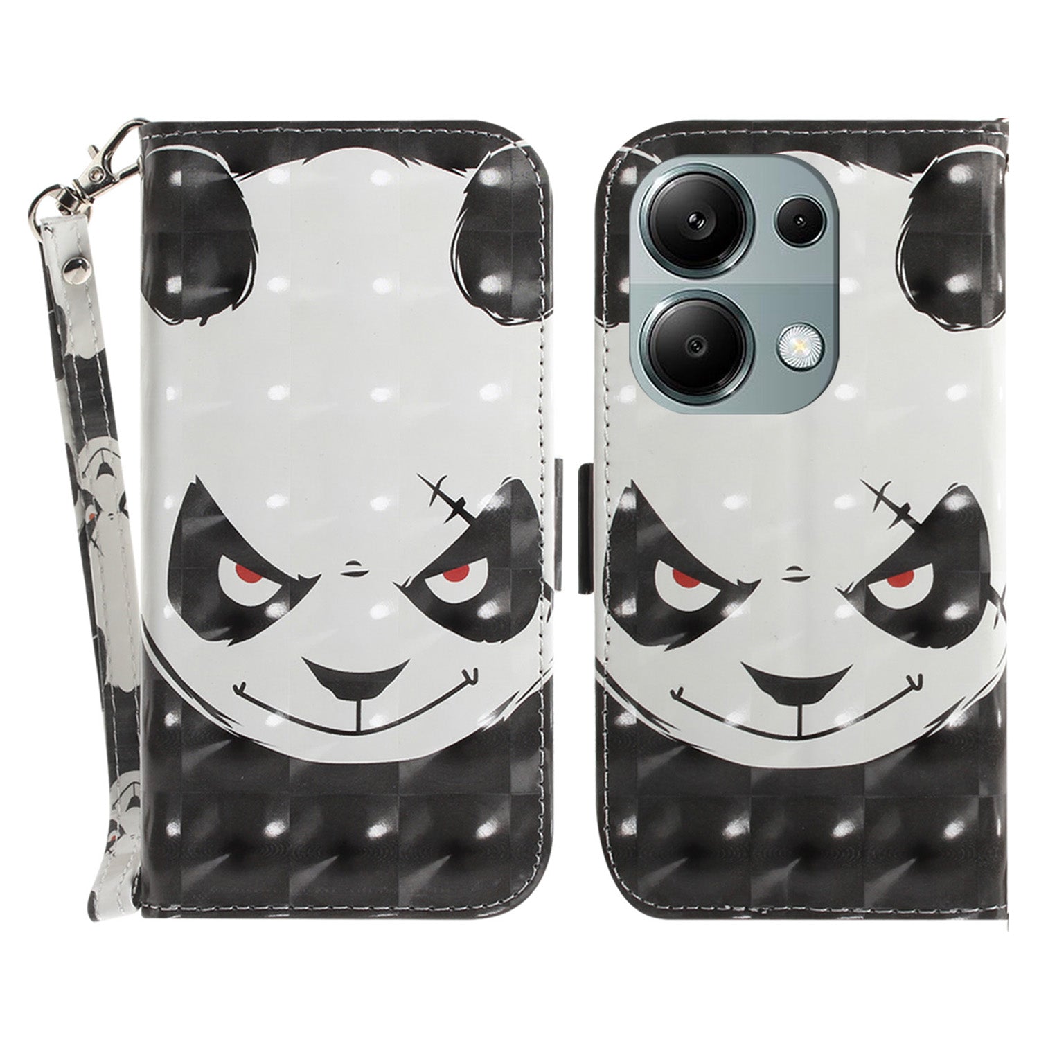 For Xiaomi Redmi Note 13 Pro 4G / Poco M6 Pro 4G Case Wallet Pattern Printed Leather Cover with Strap