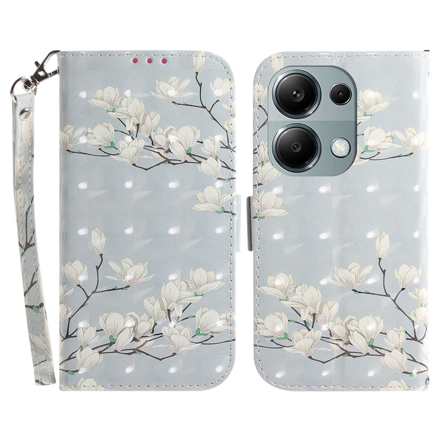 For Xiaomi Redmi Note 13 Pro 4G / Poco M6 Pro 4G Case Wallet Pattern Printed Leather Cover with Strap