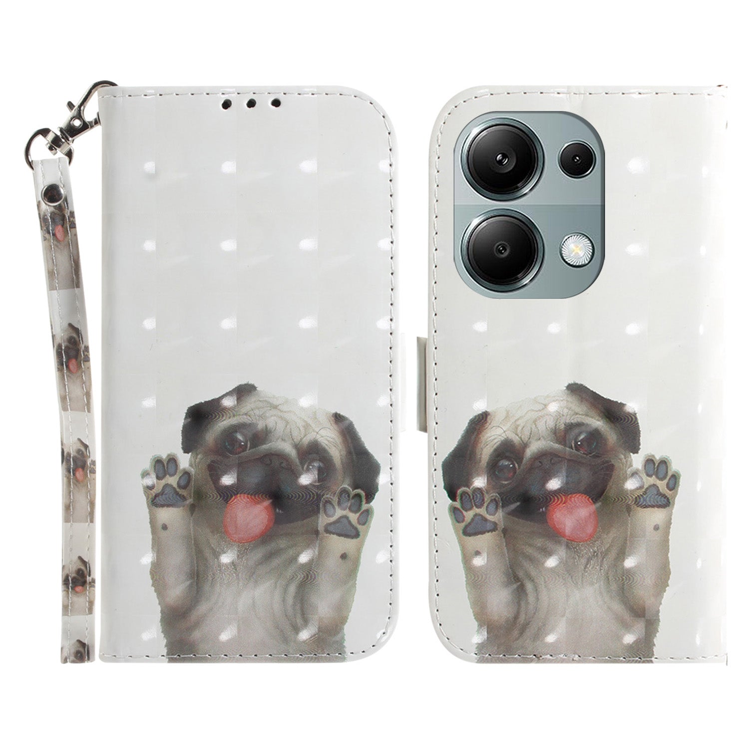For Xiaomi Redmi Note 13 Pro 4G / Poco M6 Pro 4G Case Wallet Pattern Printed Leather Cover with Strap