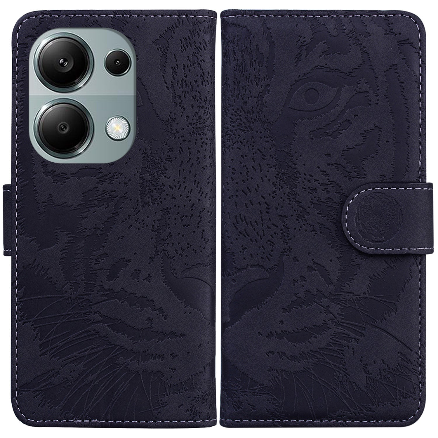 For Xiaomi Redmi Note 13 Pro 4G / Poco M6 Pro 4G Case PU Leather Wallet Tiger Pattern Phone Cover