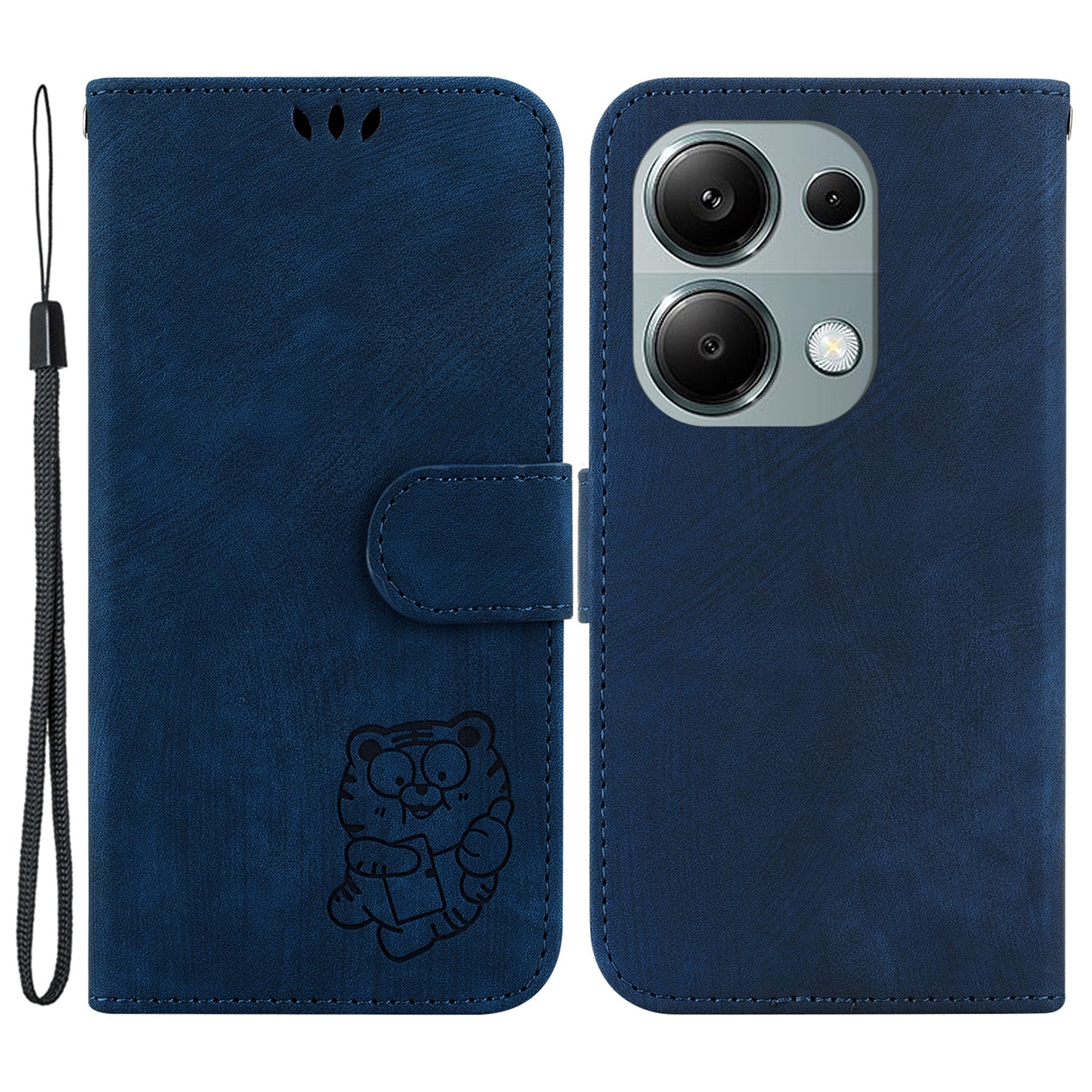 For Xiaomi Redmi Note 13 Pro 4G / Poco M6 Pro 4G Leather Case Cute Tiger Imprinted Phone Cover