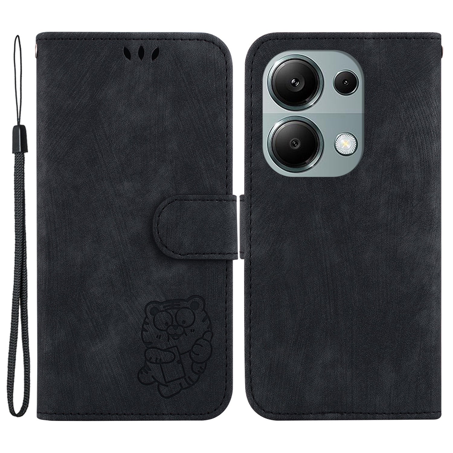 For Xiaomi Redmi Note 13 Pro 4G / Poco M6 Pro 4G Leather Case Cute Tiger Imprinted Phone Cover