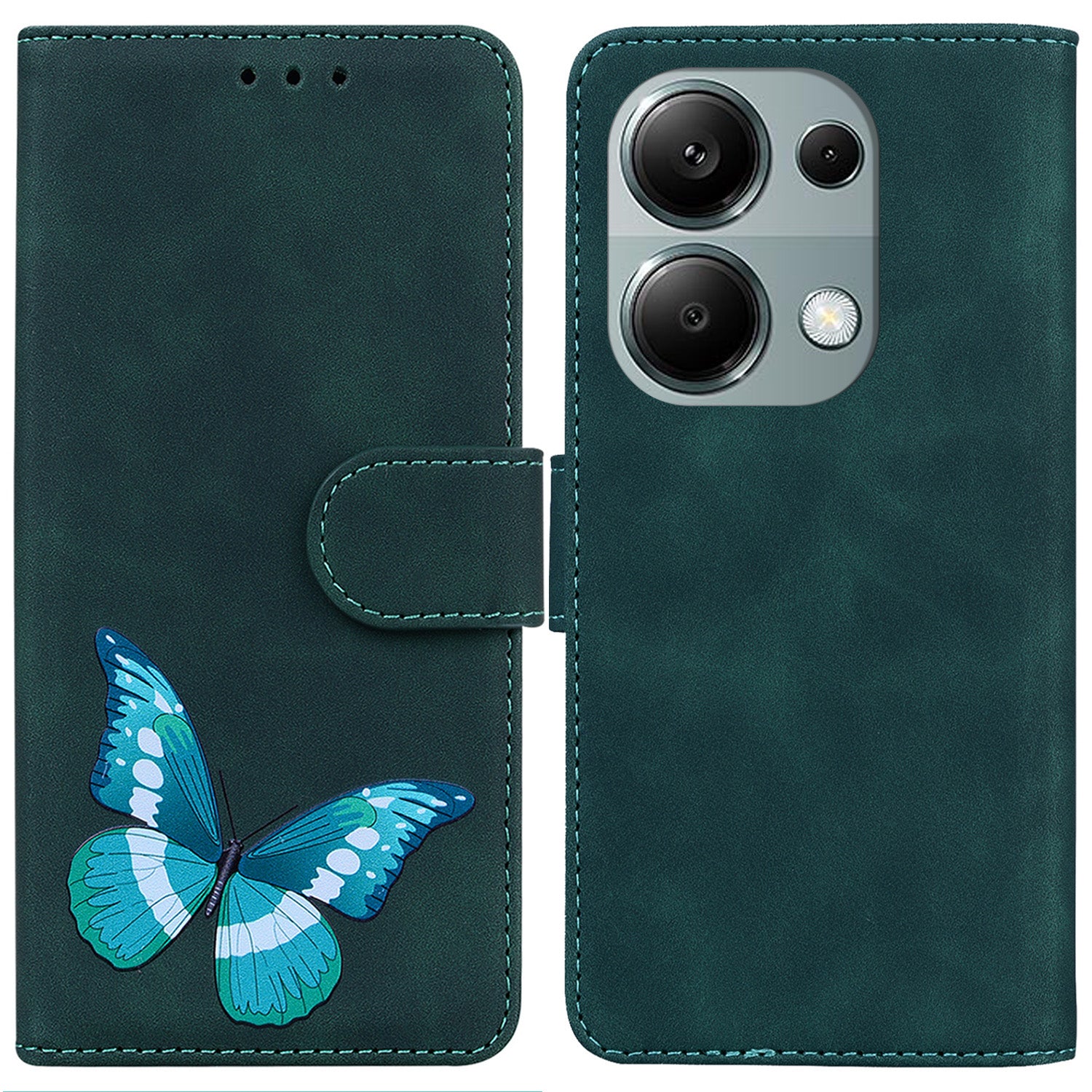 For Xiaomi Redmi Note 13 Pro 4G / Poco M6 Pro 4G Case Butterfly PU Leather Wallet Stand Cover
