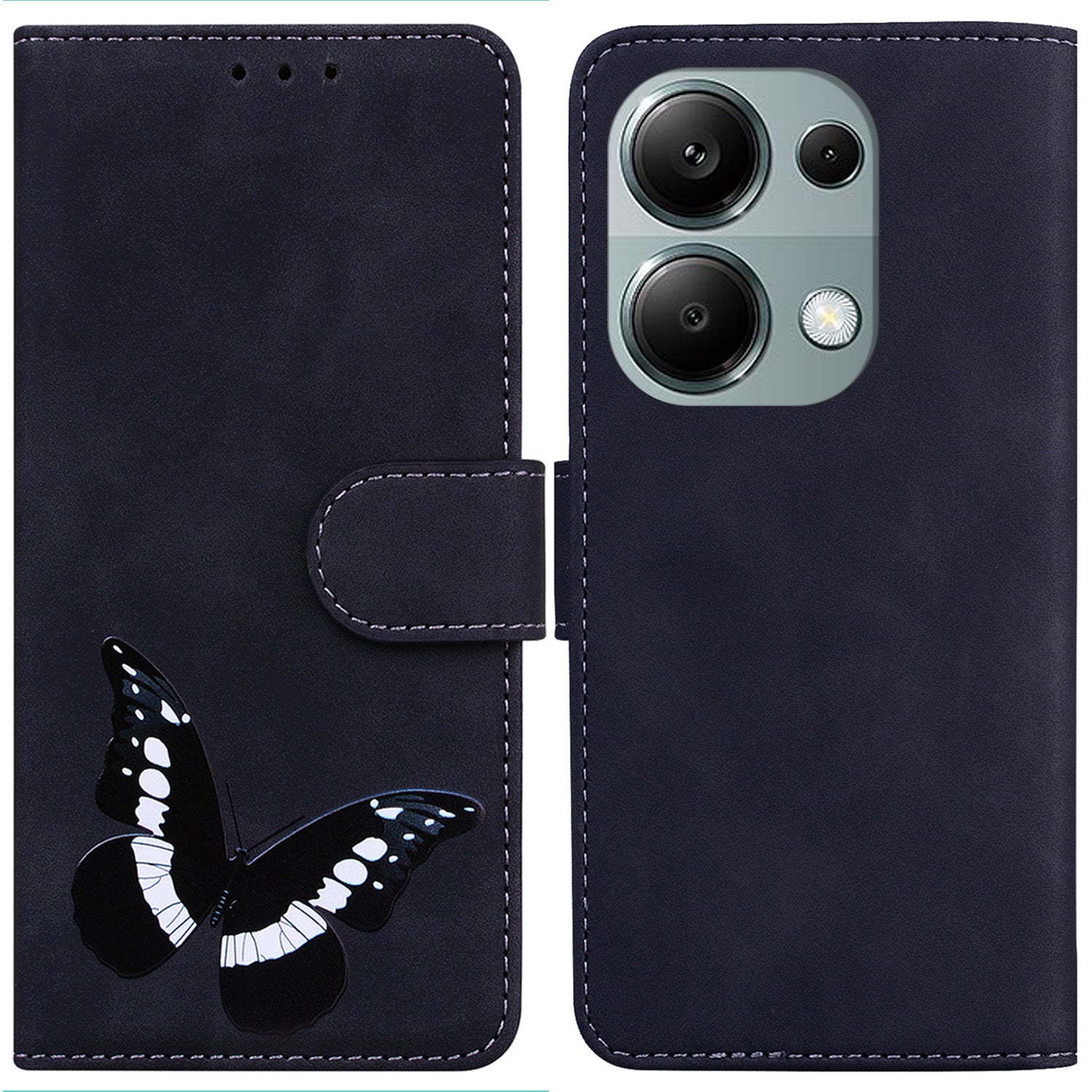 For Xiaomi Redmi Note 13 Pro 4G / Poco M6 Pro 4G Case Butterfly PU Leather Wallet Stand Cover