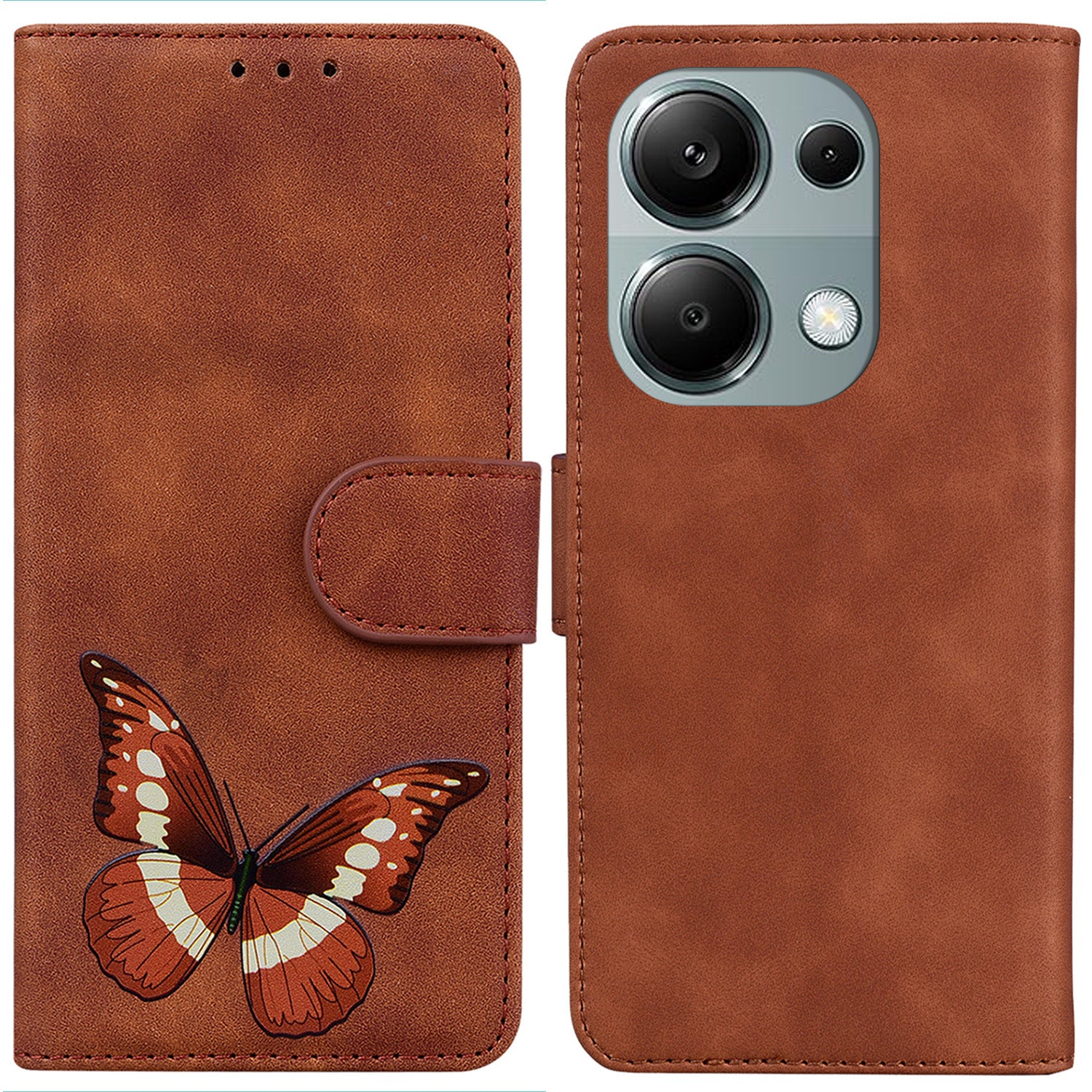 For Xiaomi Redmi Note 13 Pro 4G / Poco M6 Pro 4G Case Butterfly PU Leather Wallet Stand Cover
