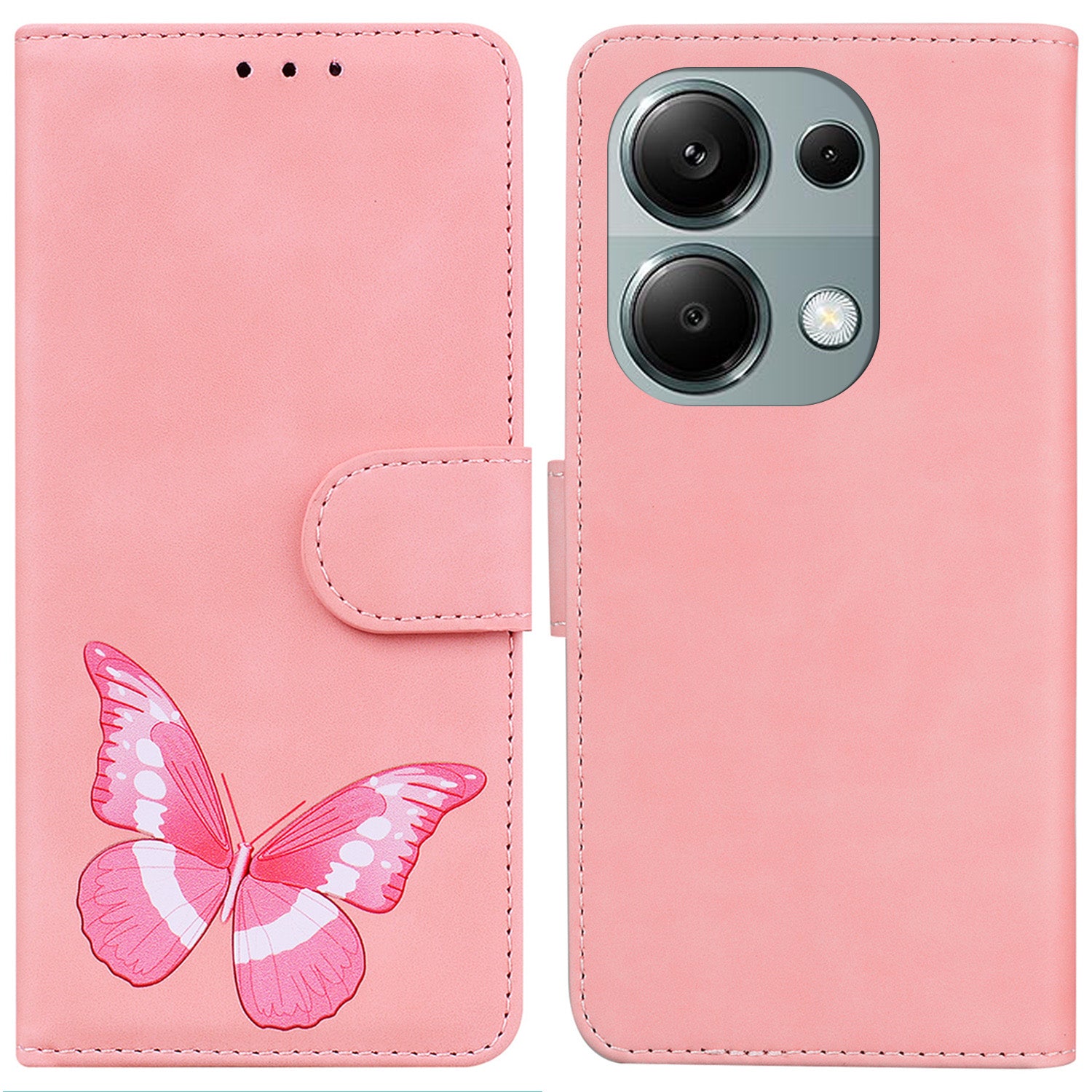 For Xiaomi Redmi Note 13 Pro 4G / Poco M6 Pro 4G Case Butterfly PU Leather Wallet Stand Cover