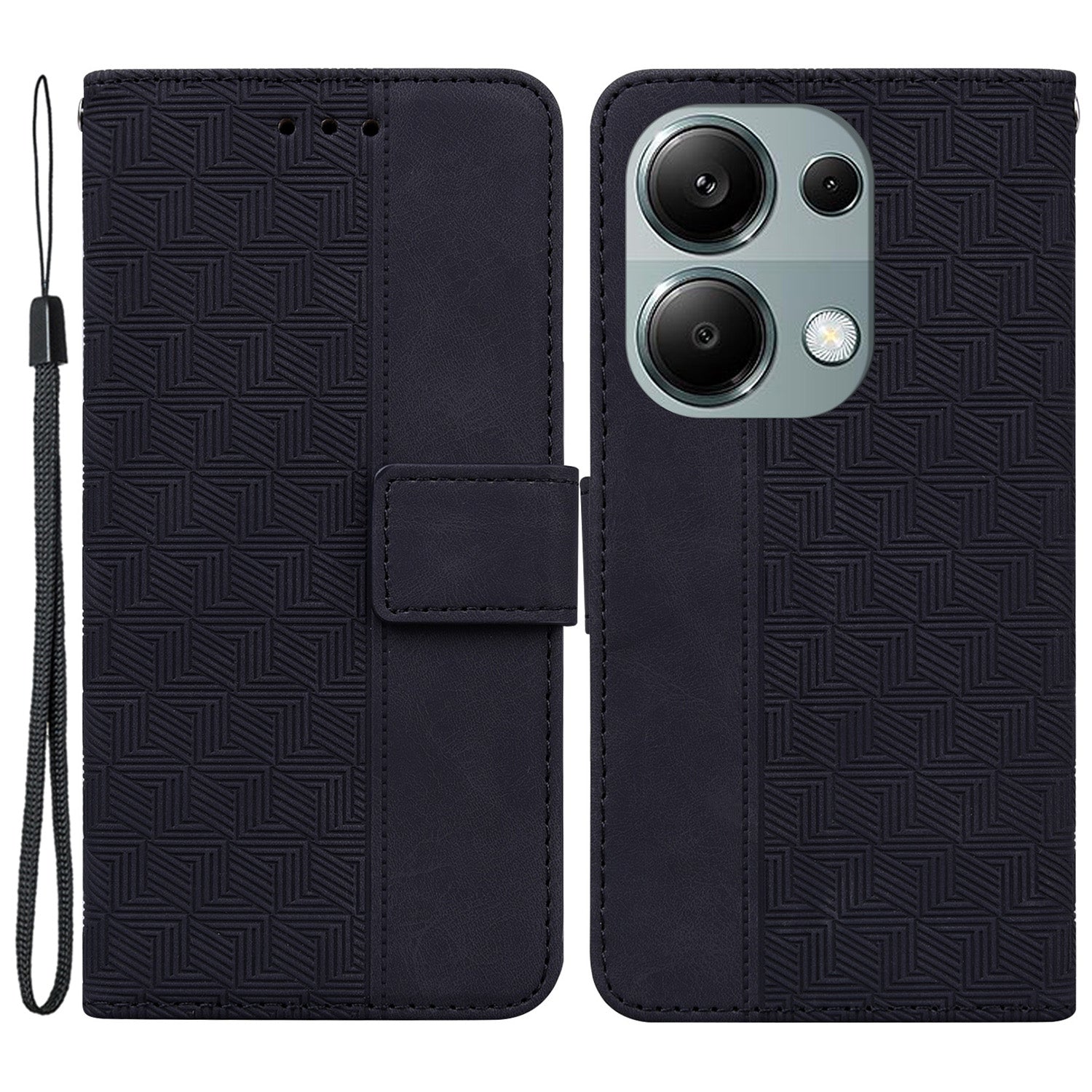 For Xiaomi Redmi Note 13 Pro 4G / Poco M6 Pro 4G Wallet Case Geometry Leather Phone Cover