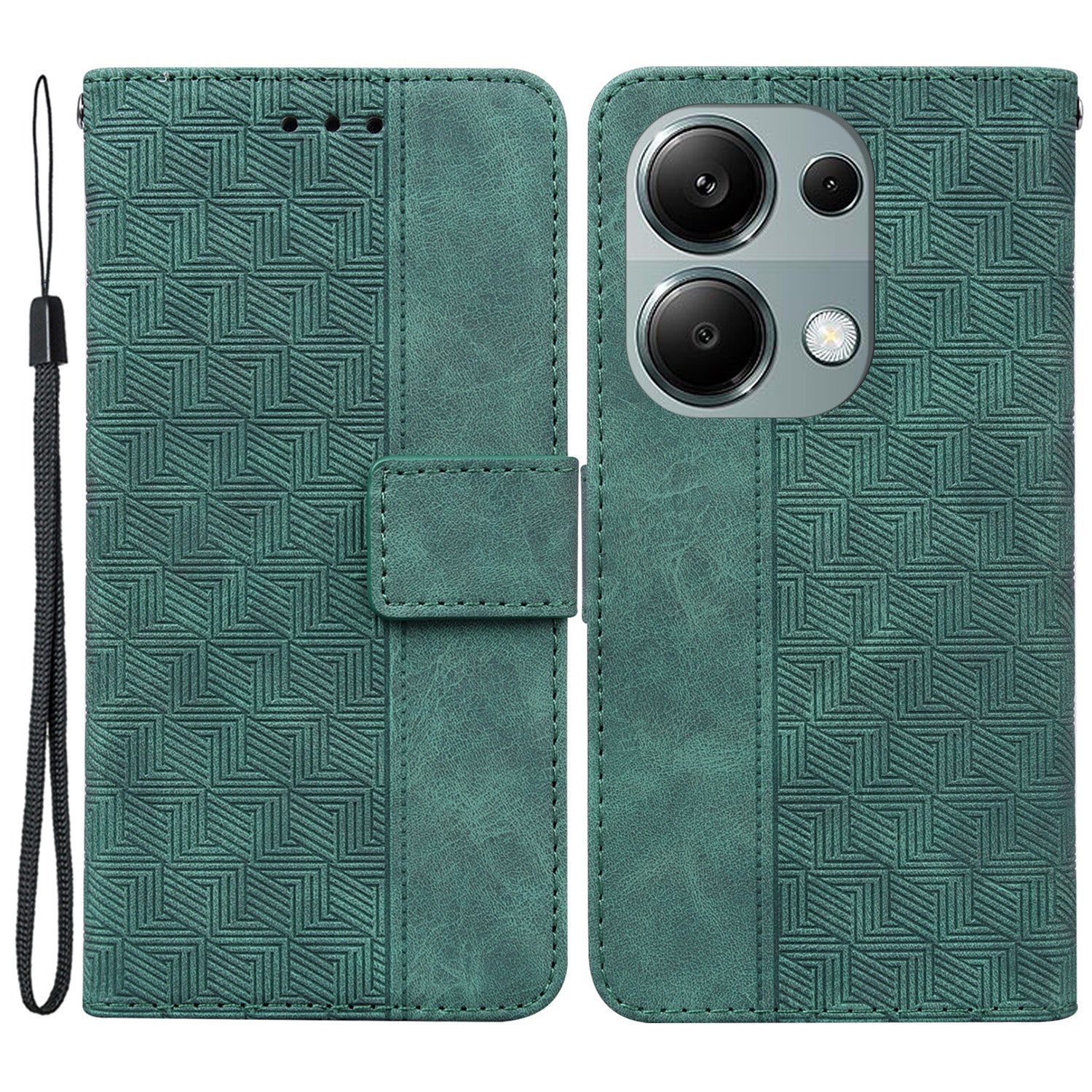 For Xiaomi Redmi Note 13 Pro 4G / Poco M6 Pro 4G Wallet Case Geometry Leather Phone Cover