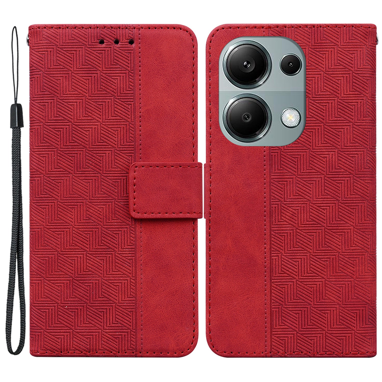 For Xiaomi Redmi Note 13 Pro 4G / Poco M6 Pro 4G Wallet Case Geometry Leather Phone Cover