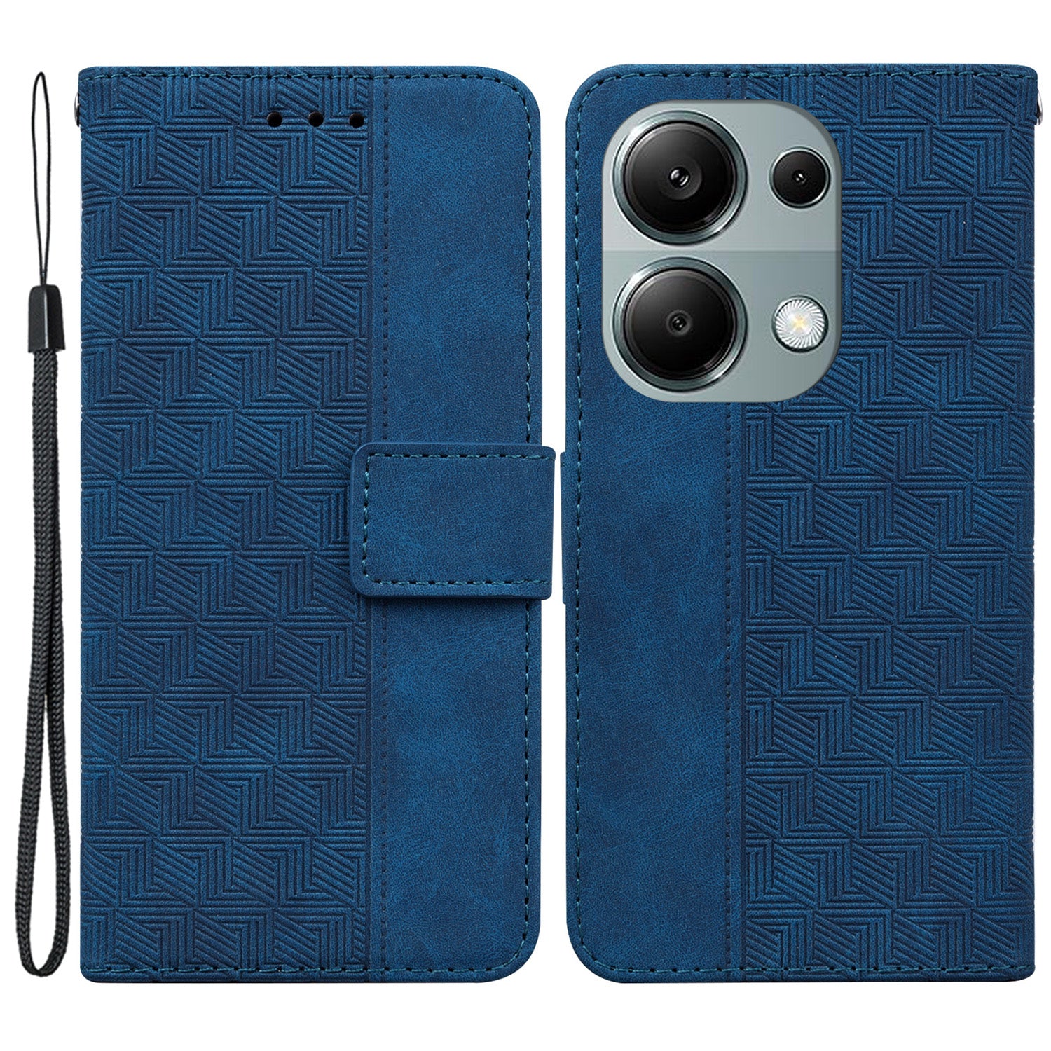 For Xiaomi Redmi Note 13 Pro 4G / Poco M6 Pro 4G Wallet Case Geometry Leather Phone Cover