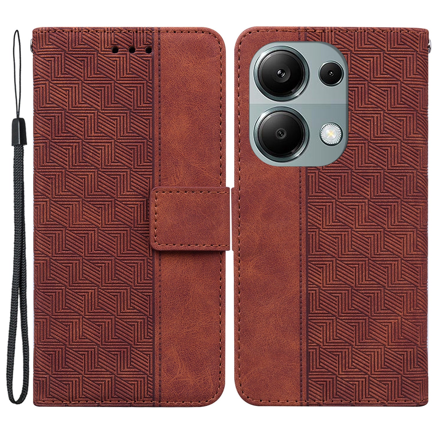 For Xiaomi Redmi Note 13 Pro 4G / Poco M6 Pro 4G Wallet Case Geometry Leather Phone Cover