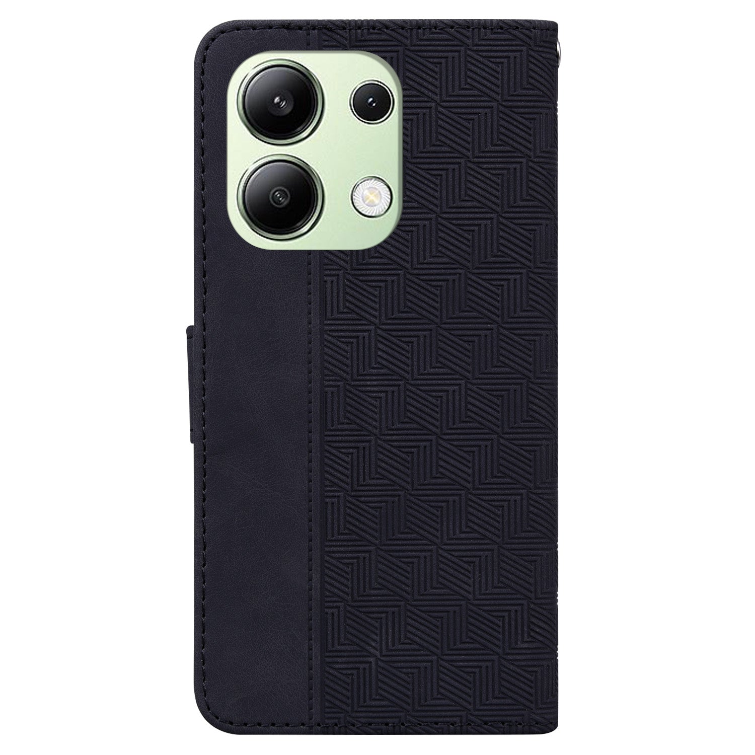 For Xiaomi Redmi Note 13 4G Case PU Leather Wallet Card Slots Geometry Imprinted Phone Cover