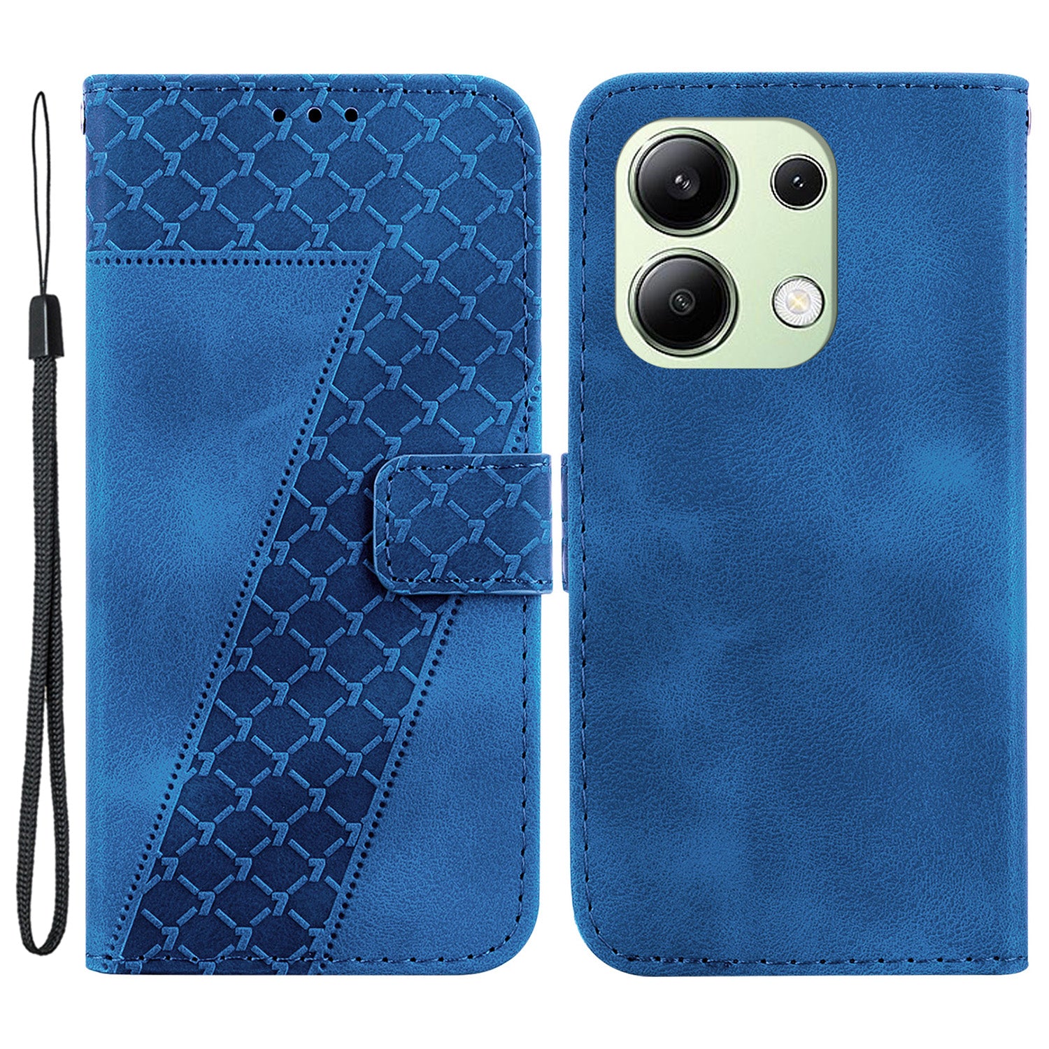 For Xiaomi Redmi Note 13 4G Leather Case Phone Wallet Cover 7-Shape Imprint