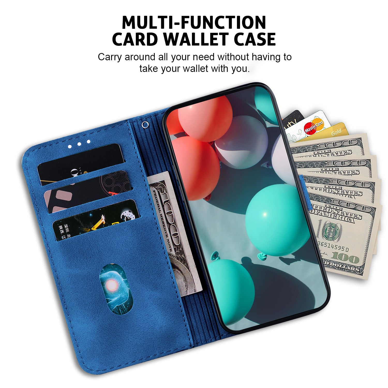 For Xiaomi Redmi Note 13 4G Leather Case Phone Wallet Cover 7-Shape Imprint