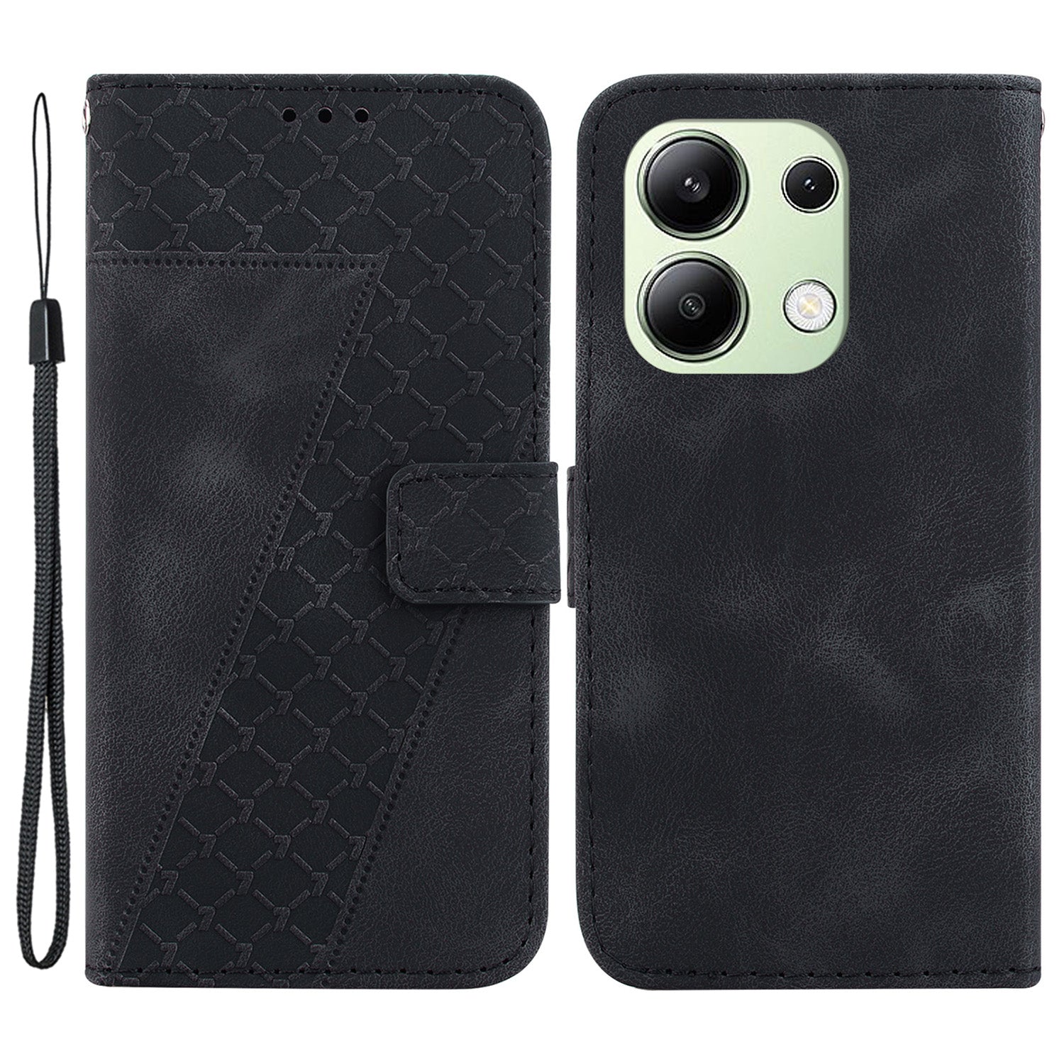 For Xiaomi Redmi Note 13 4G Leather Case Phone Wallet Cover 7-Shape Imprint