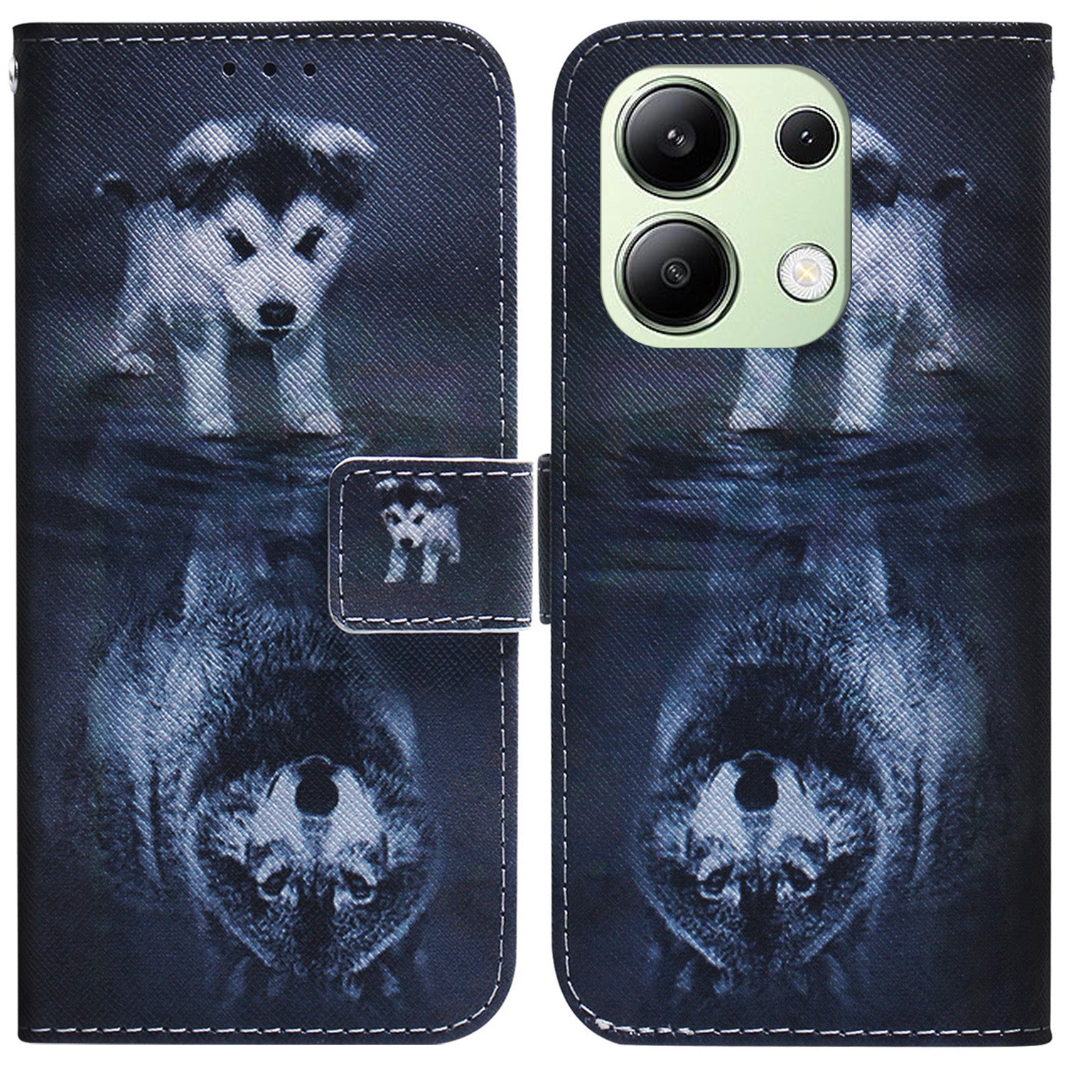 For Xiaomi Redmi Note 13 4G Leather Case Stand Wallet Phone Cover Pattern Printing