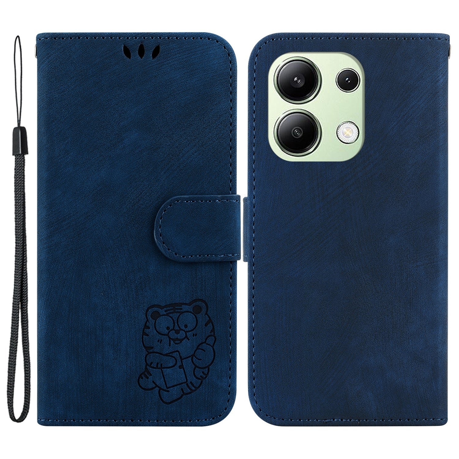 For Xiaomi Redmi Note 13 4G Case Cute Tiger Imprinted Leather Phone Cover