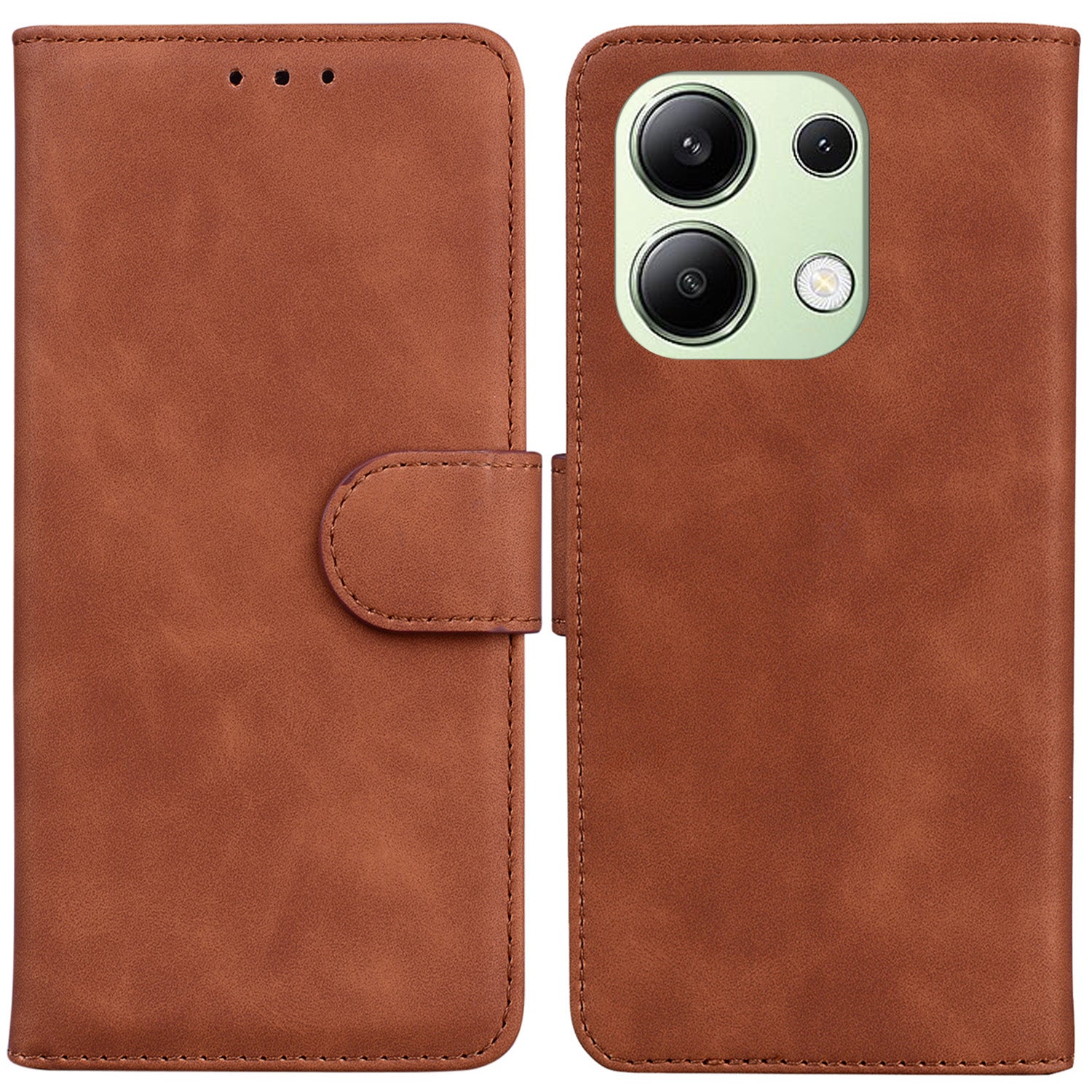 For Xiaomi Redmi Note 13 4G Case Flip Stand Solid Color Design Phone Cover