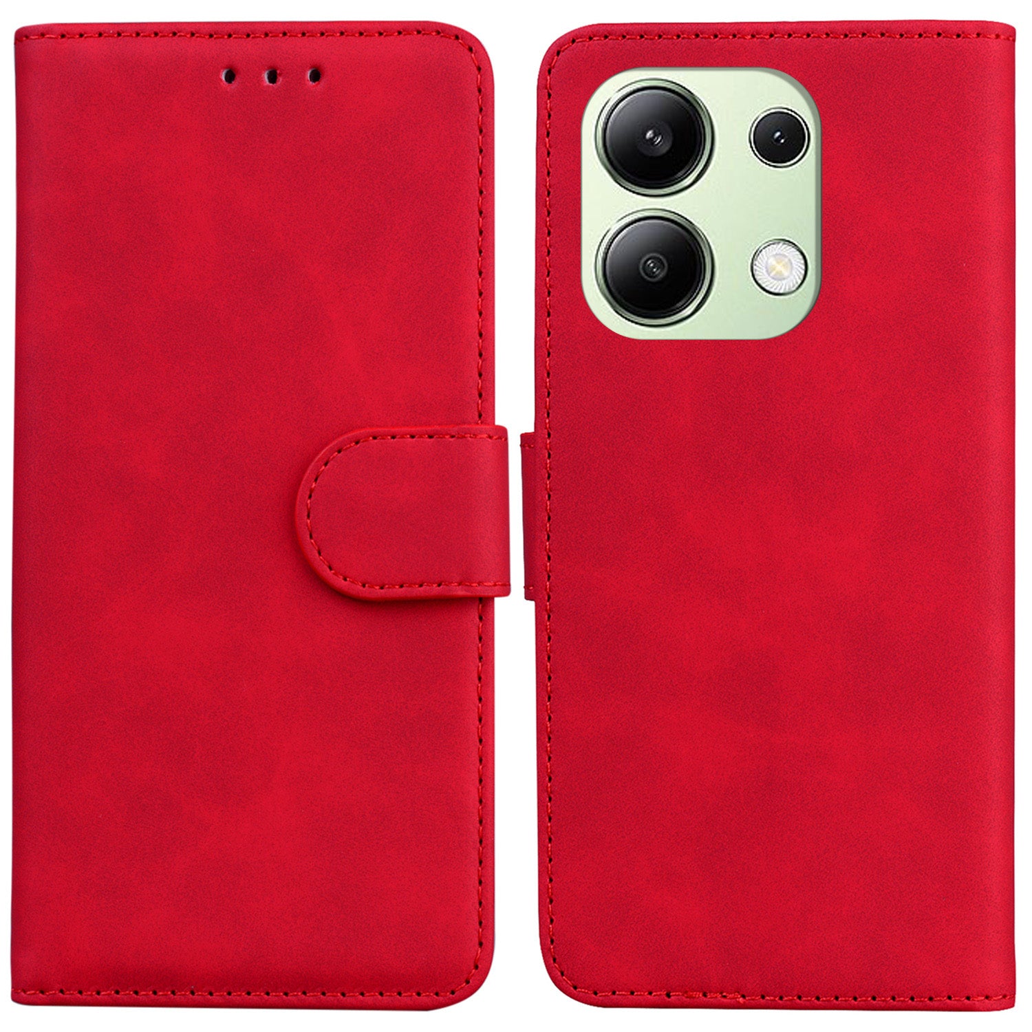 For Xiaomi Redmi Note 13 4G Case Flip Stand Solid Color Design Phone Cover