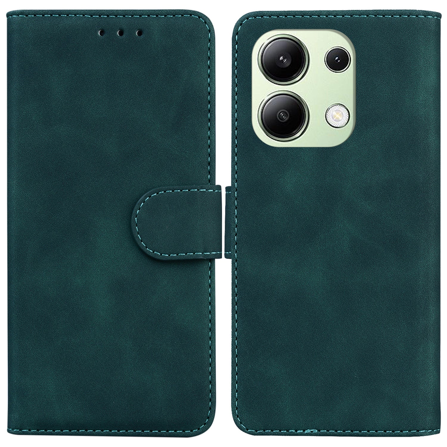 For Xiaomi Redmi Note 13 4G Case Flip Stand Solid Color Design Phone Cover