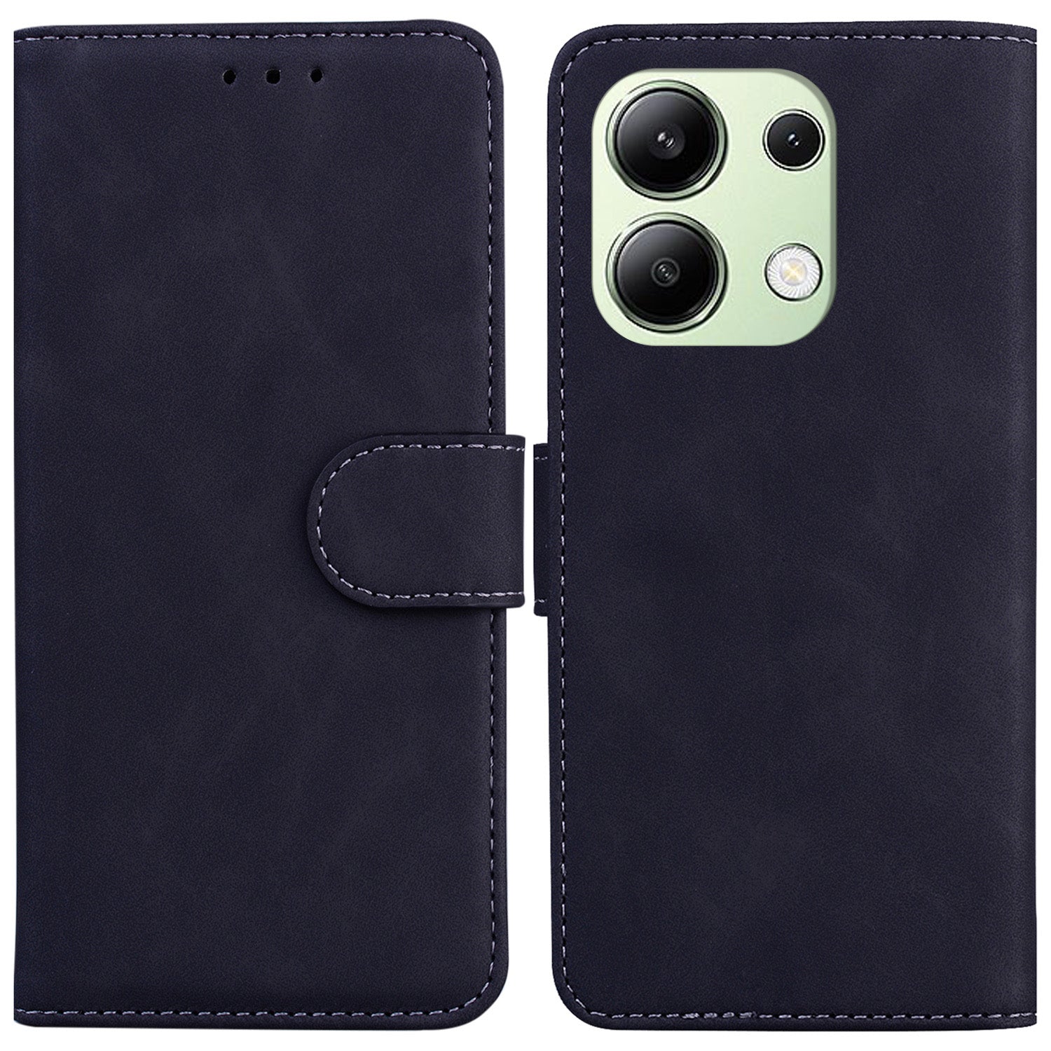 For Xiaomi Redmi Note 13 4G Case Flip Stand Solid Color Design Phone Cover