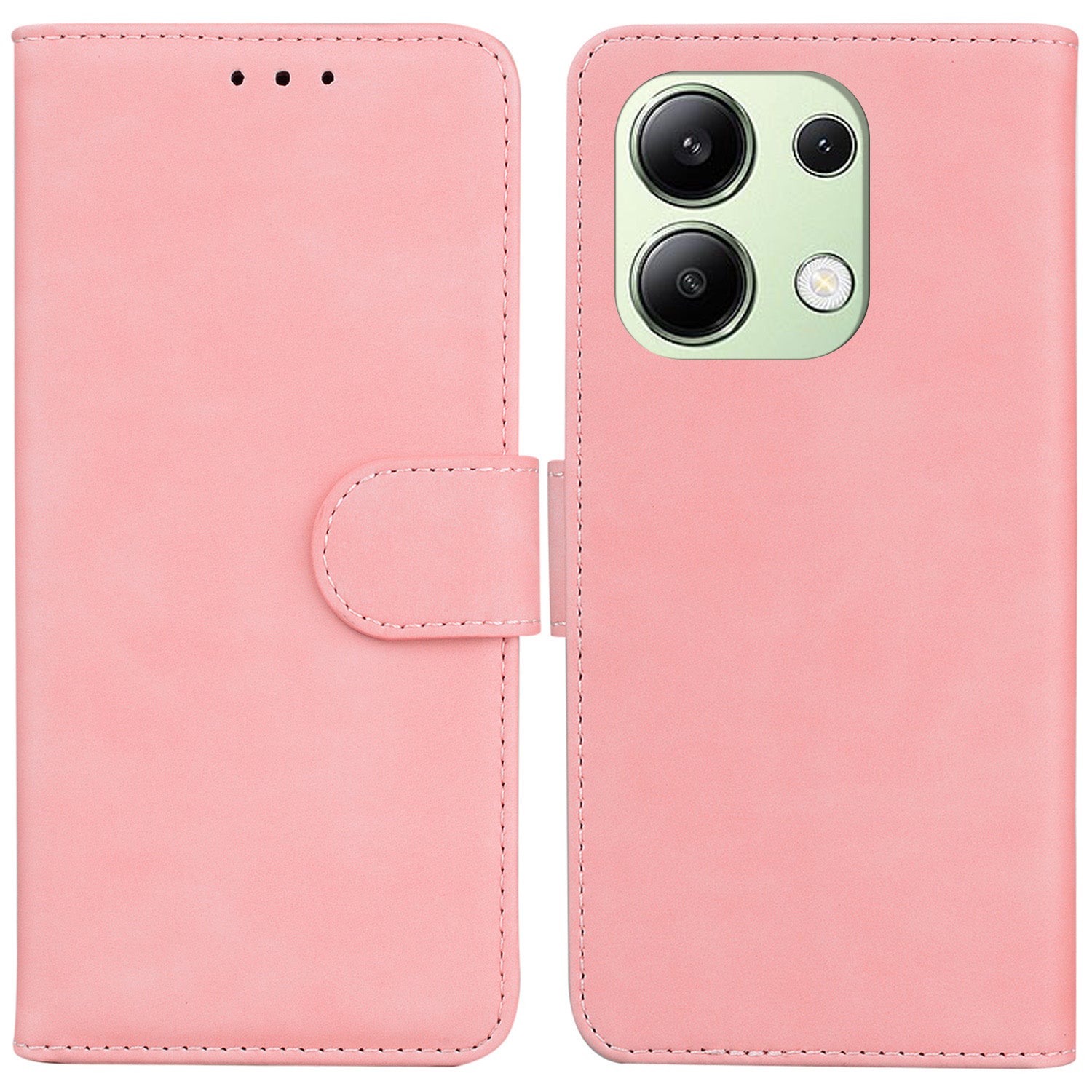 For Xiaomi Redmi Note 13 4G Case Flip Stand Solid Color Design Phone Cover