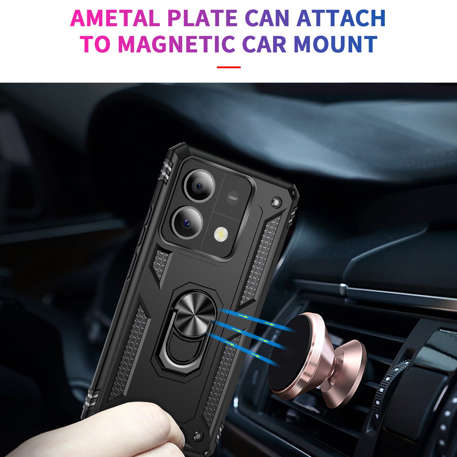 For Xiaomi Redmi Note 13 5G (Global) Kickstand Case Shockproof PC+TPU Phone Cover