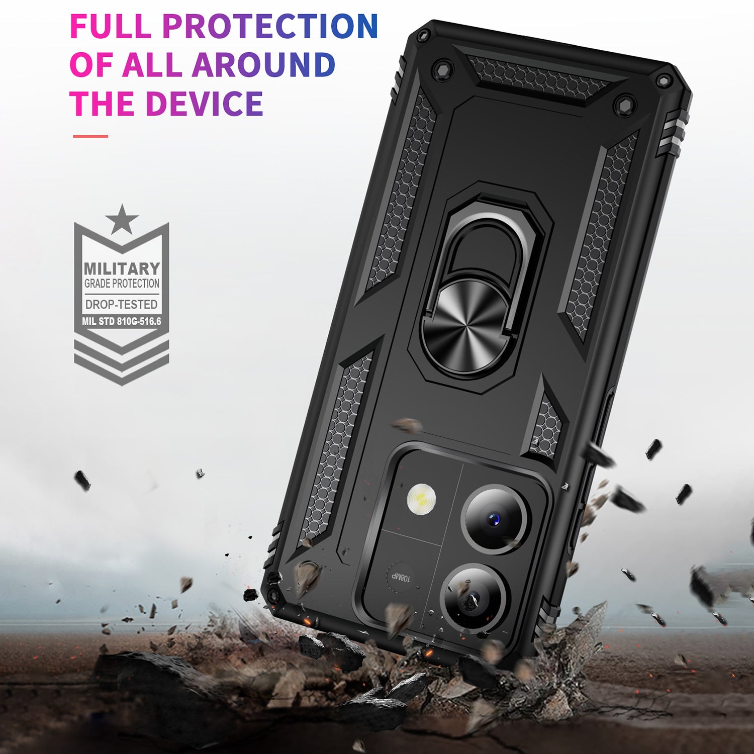 For Xiaomi Redmi Note 13 5G (Global) Kickstand Case Shockproof PC+TPU Phone Cover