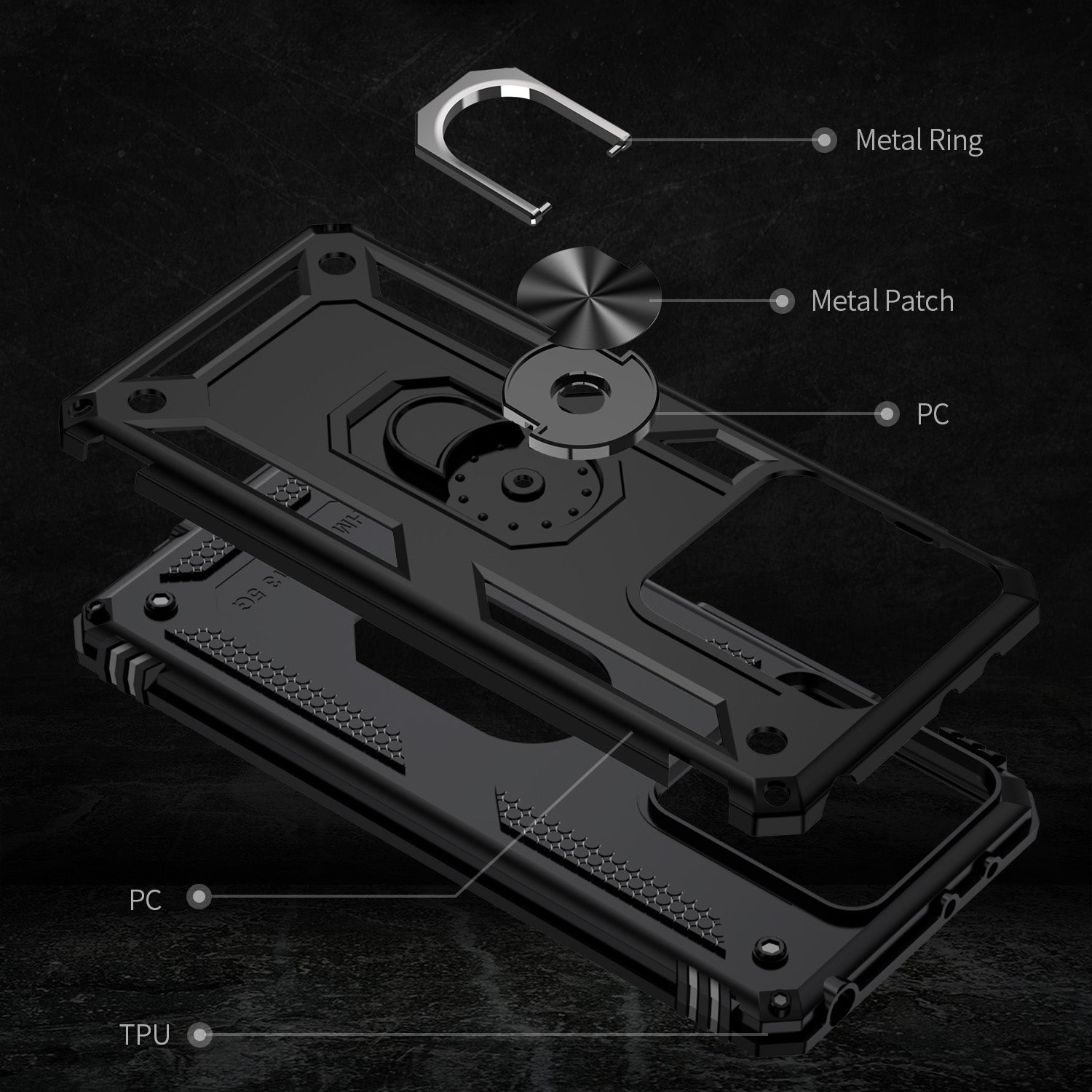 For Xiaomi Redmi Note 13 5G (Global) Kickstand Case Shockproof PC+TPU Phone Cover
