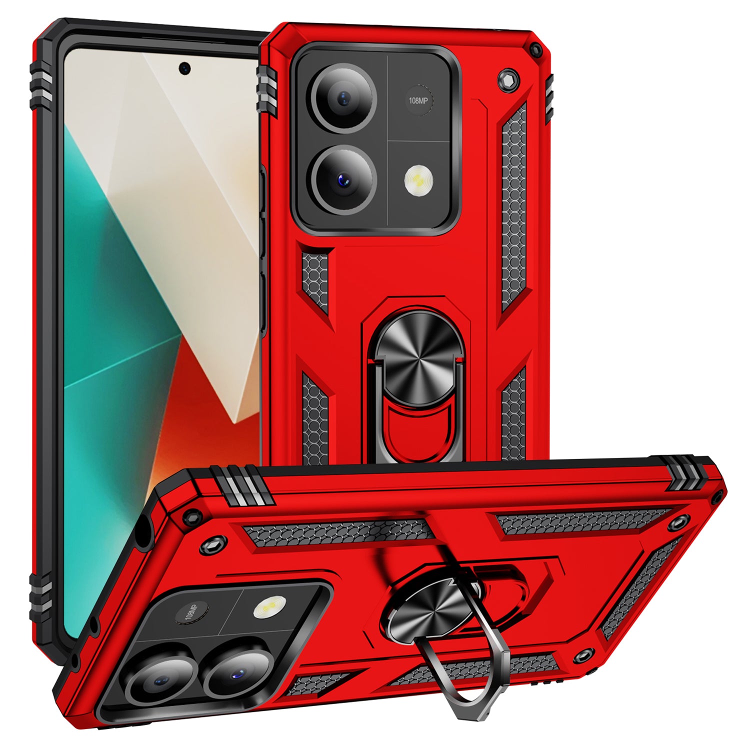 For Xiaomi Redmi Note 13 5G (Global) Kickstand Case Shockproof PC+TPU Phone Cover