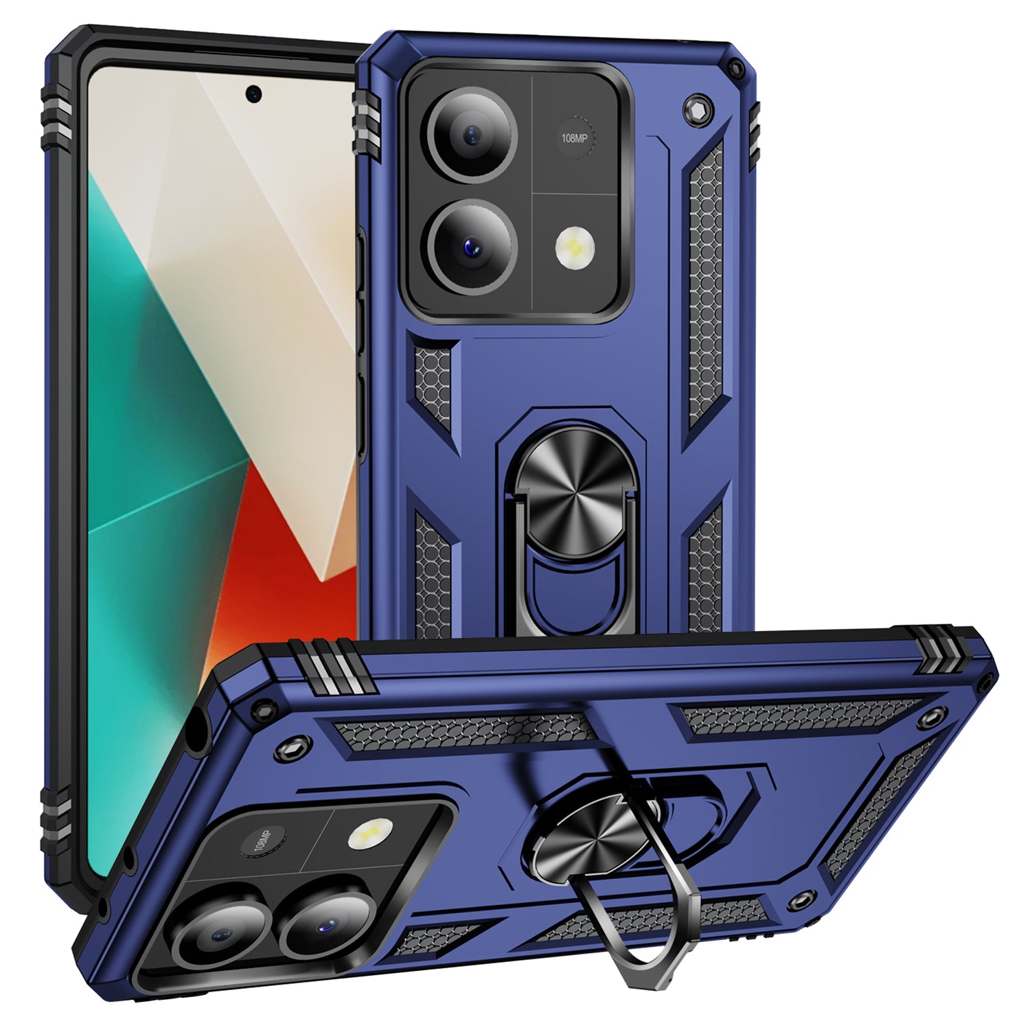 For Xiaomi Redmi Note 13 5G (Global) Kickstand Case Shockproof PC+TPU Phone Cover